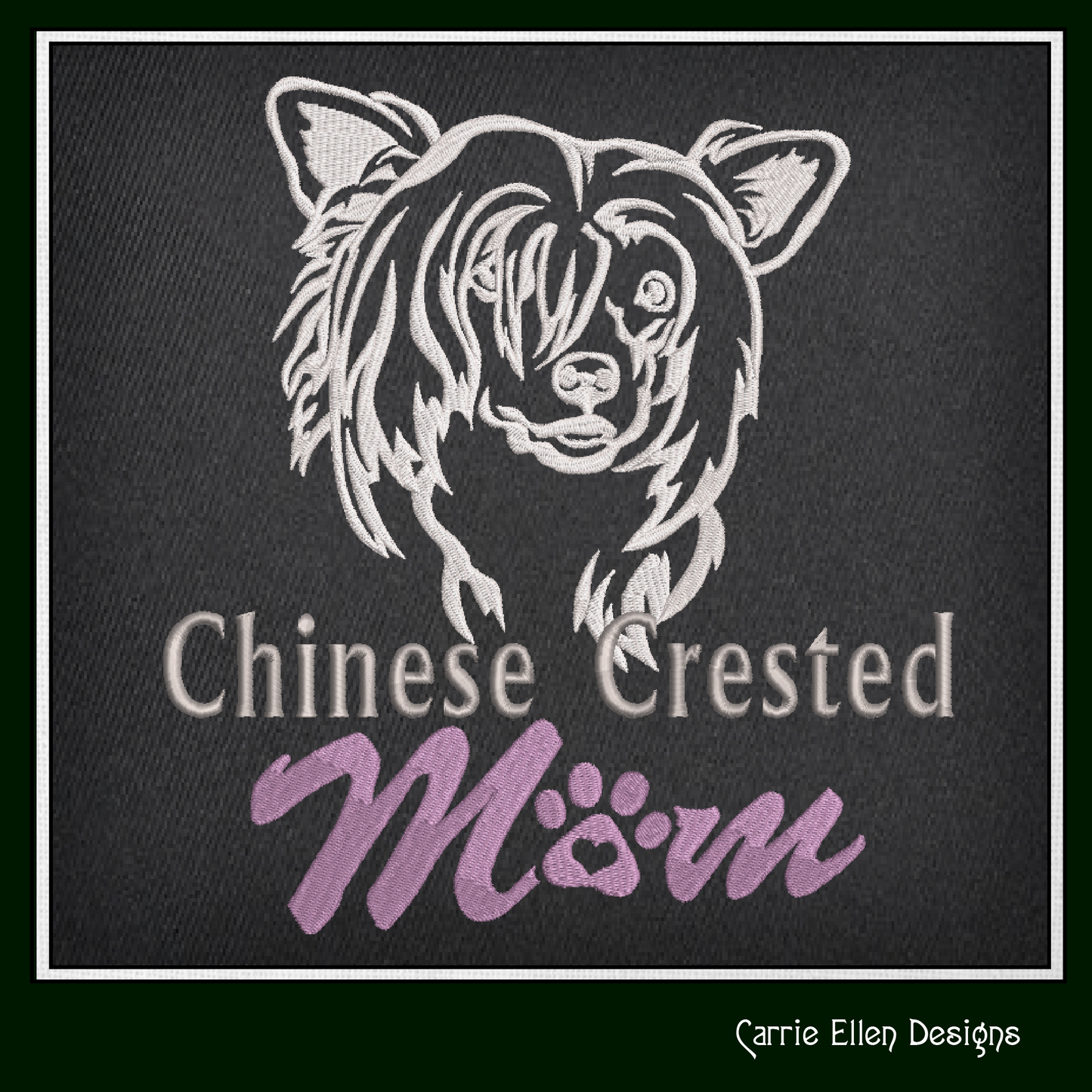 Chinese Crested Mom Machine Embroidery Design – Dog Lover Breed Pattern – 6 Sizes (1604)