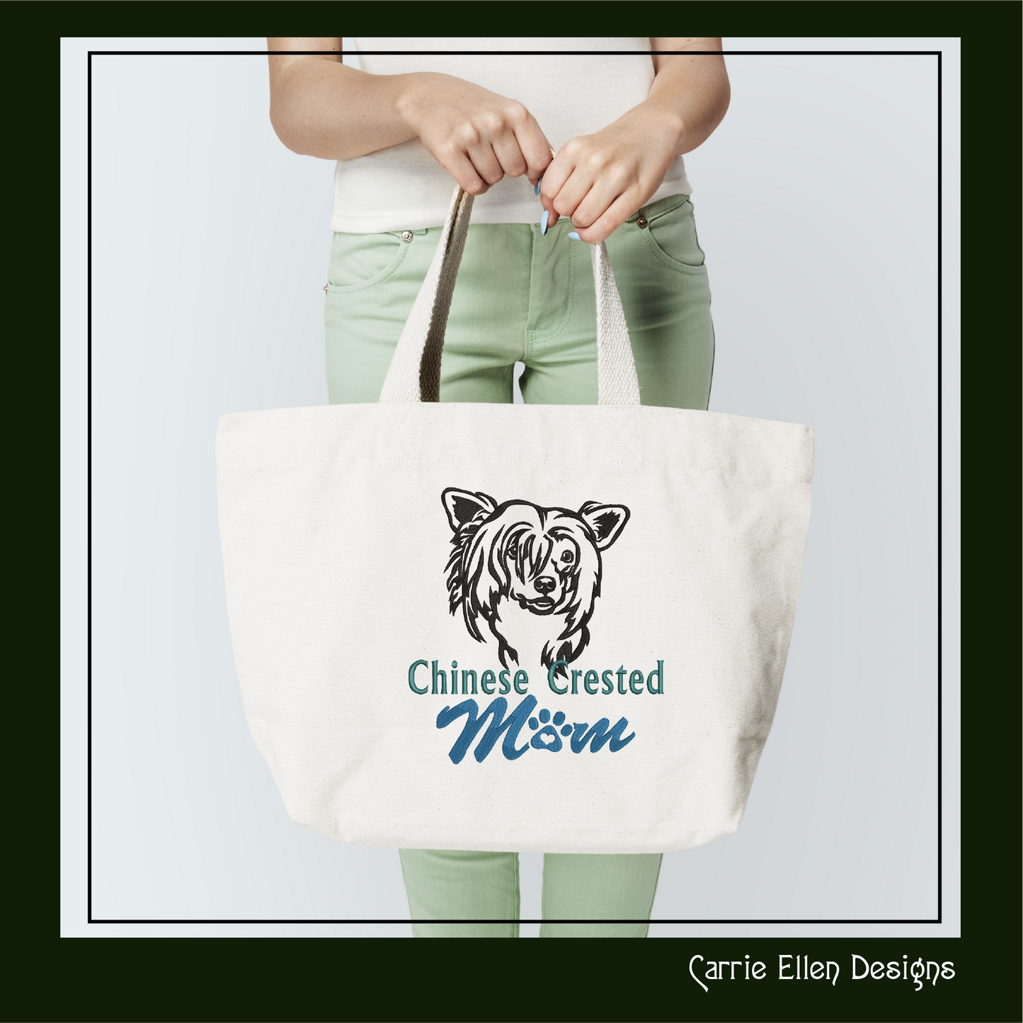Chinese Crested Mom Machine Embroidery Design – Dog Lover Breed Pattern – 6 Sizes (1604)