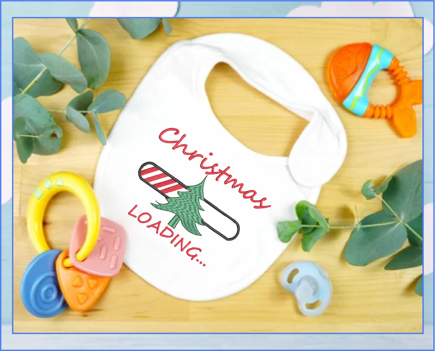 Christmas Tree Loading Bar Machine Embroidery Design – Festive Holiday Progress Bar – 6 Sizes (0254)