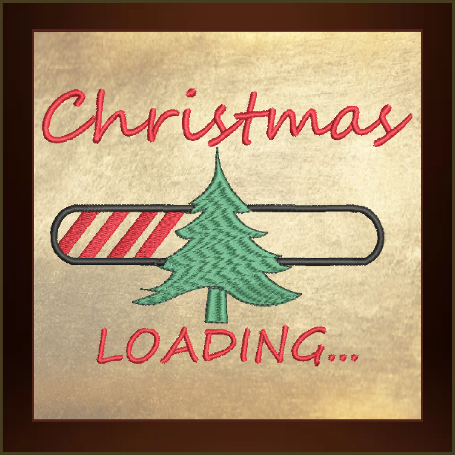 Christmas Tree Loading Bar Machine Embroidery Design – Festive Holiday Progress Bar – 6 Sizes (0254)