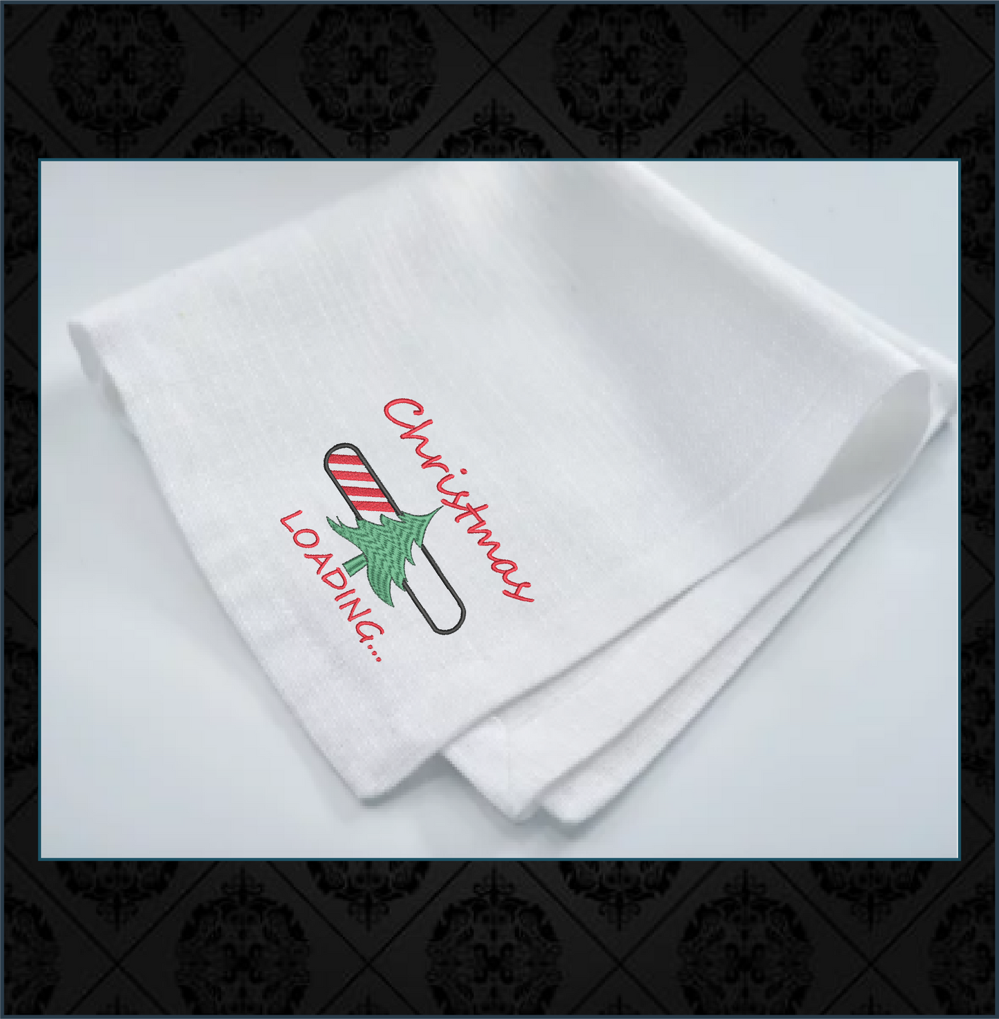 Christmas Tree Loading Bar Machine Embroidery Design – Festive Holiday Progress Bar – 6 Sizes (0254)