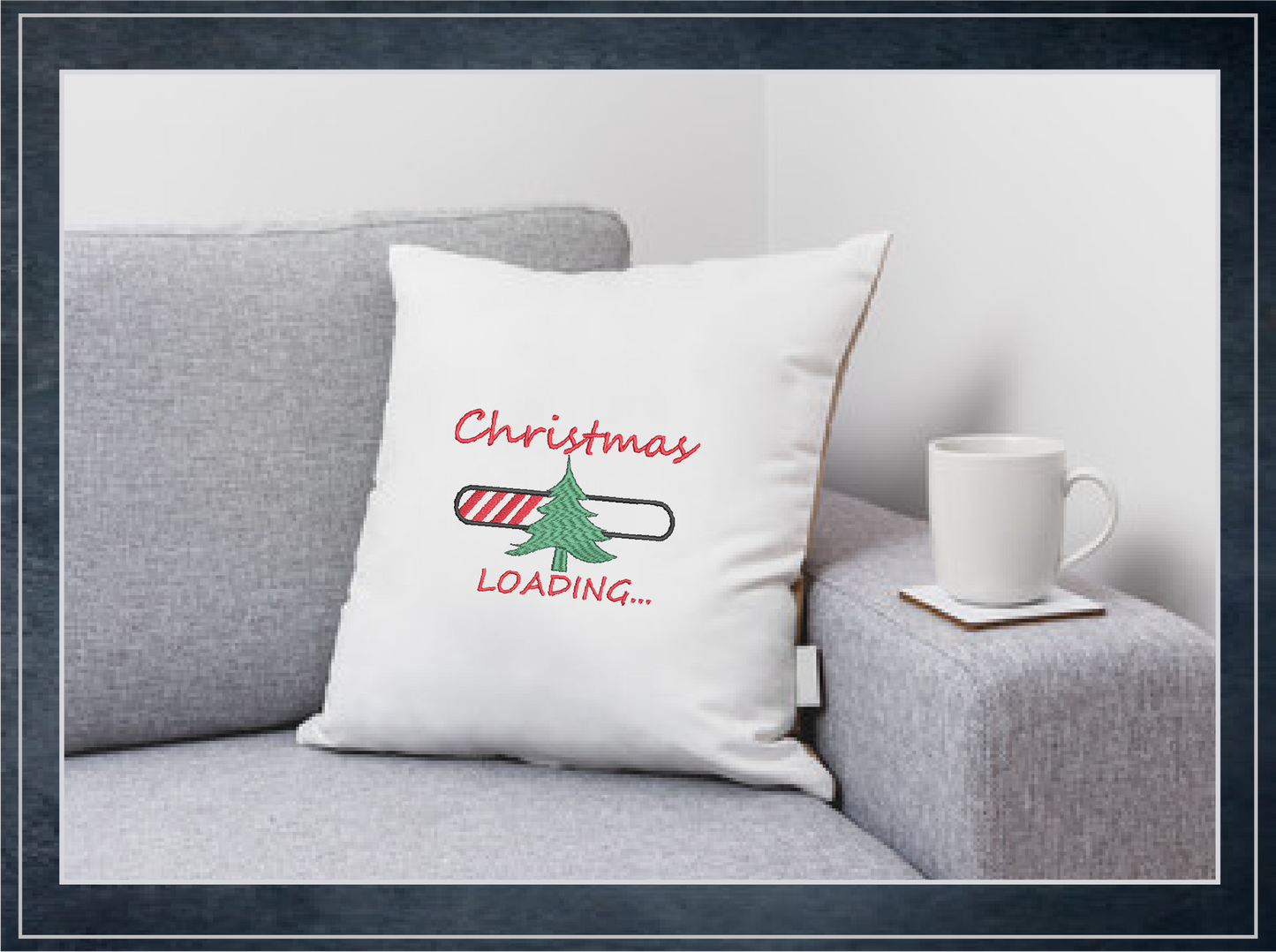 Christmas Tree Loading Bar Machine Embroidery Design – Festive Holiday Progress Bar – 6 Sizes (0254)