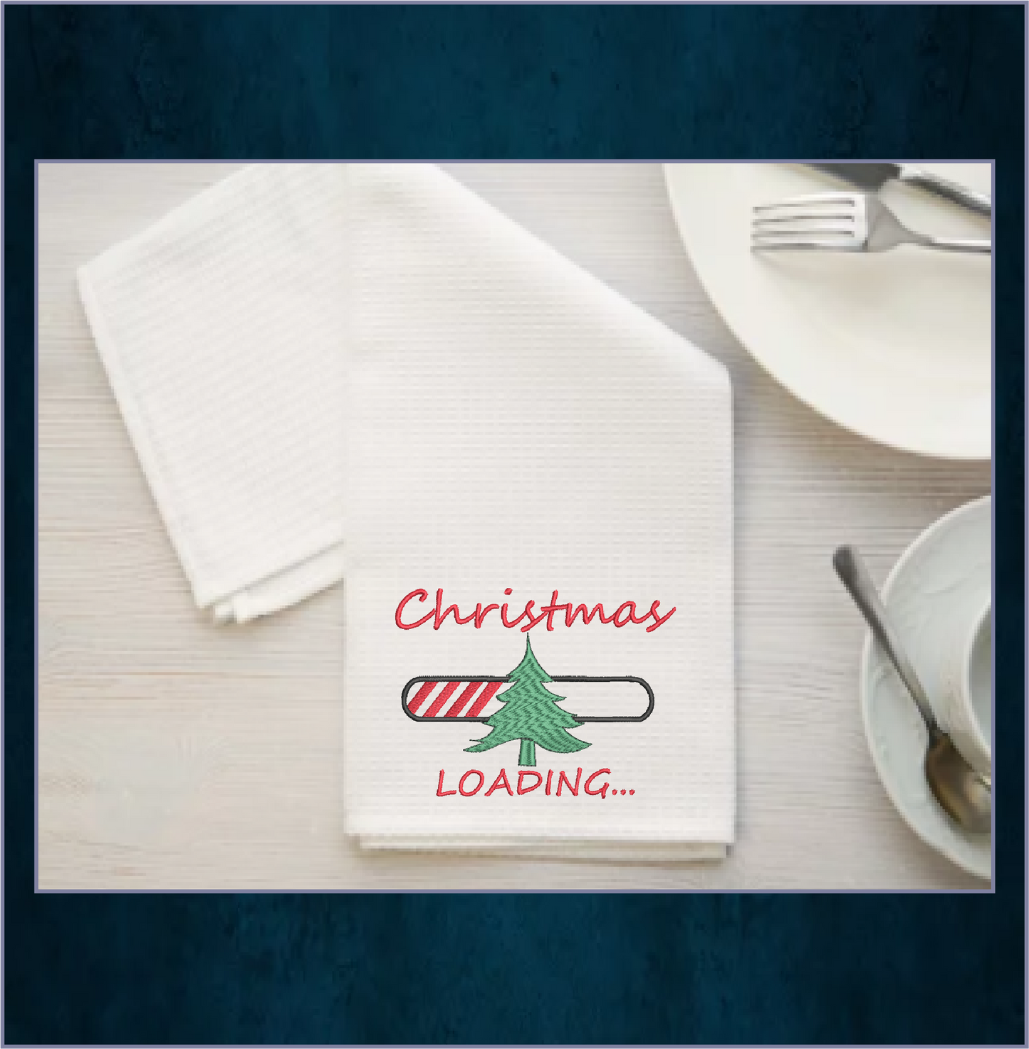 Christmas Tree Loading Bar Machine Embroidery Design – Festive Holiday Progress Bar – 6 Sizes (0254)