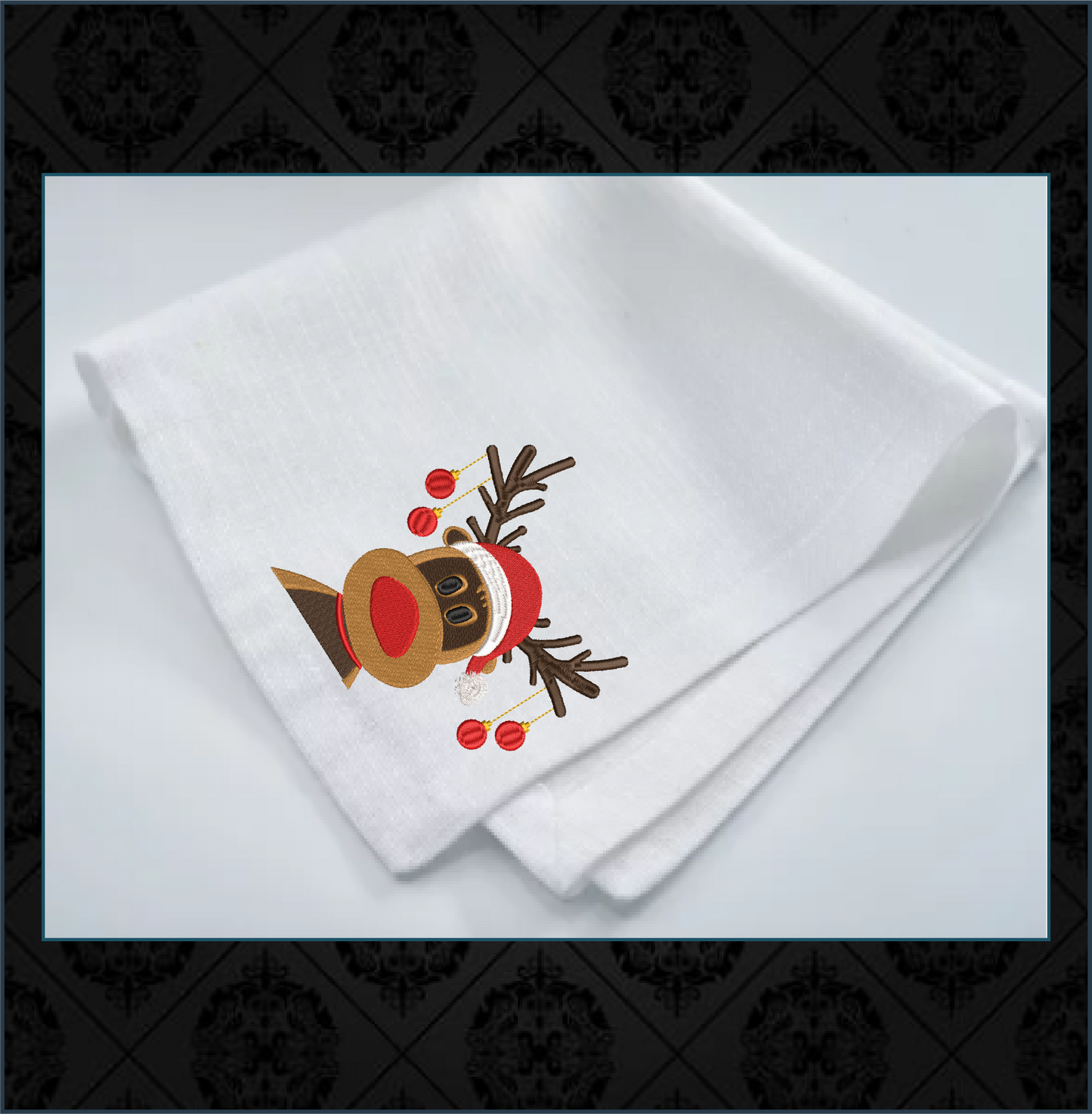 Christmas Machine Embroidery Design | Reindeer with Ornaments | Merry Christmas Embroidery | Holiday Design | 6 Sizes (0882)