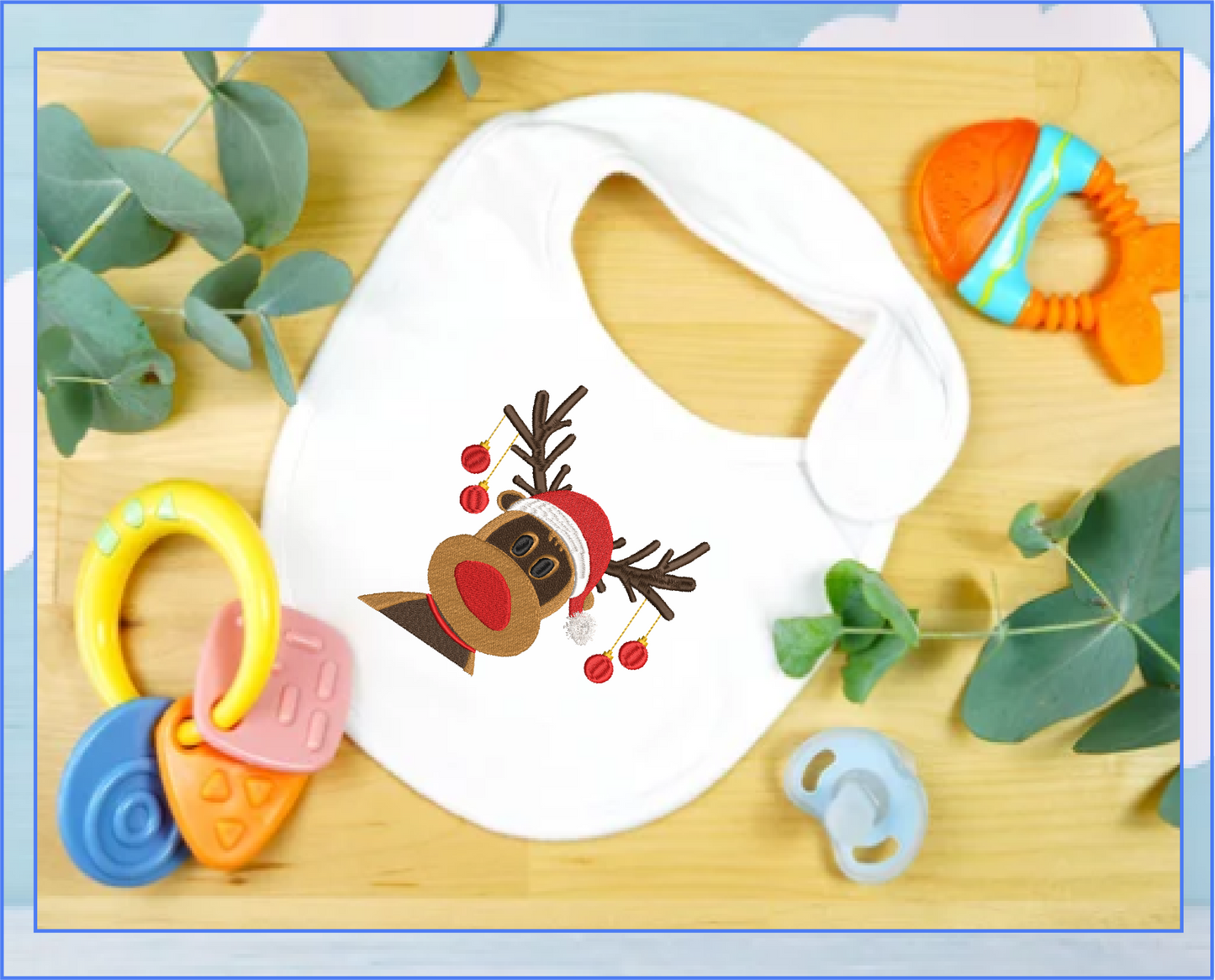 Christmas Machine Embroidery Design | Reindeer with Ornaments | Merry Christmas Embroidery | Holiday Design | 6 Sizes (0882)