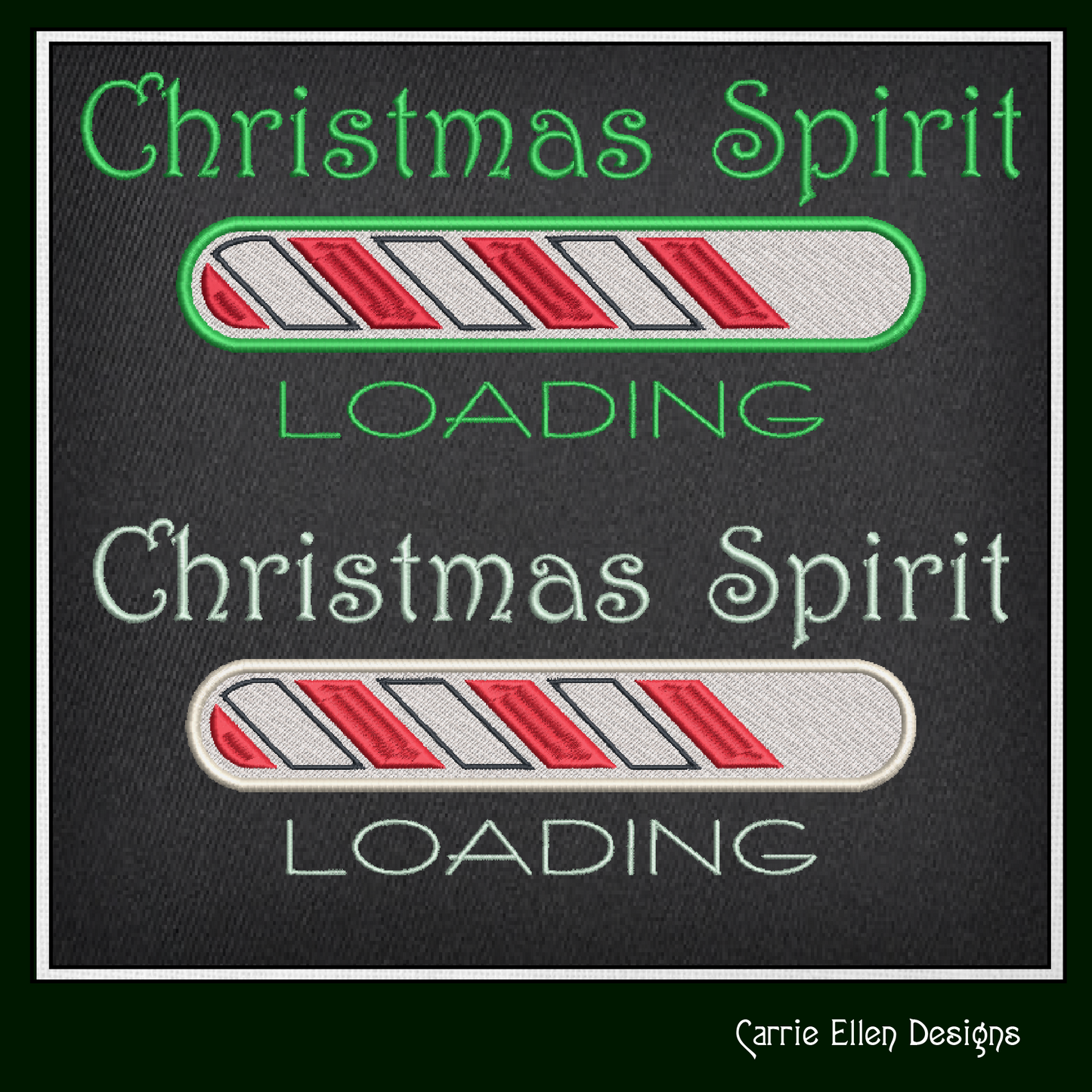 Christmas Spirit Loading Machine Embroidery Design – Holiday Tech Theme, 8 Sizes (1091)