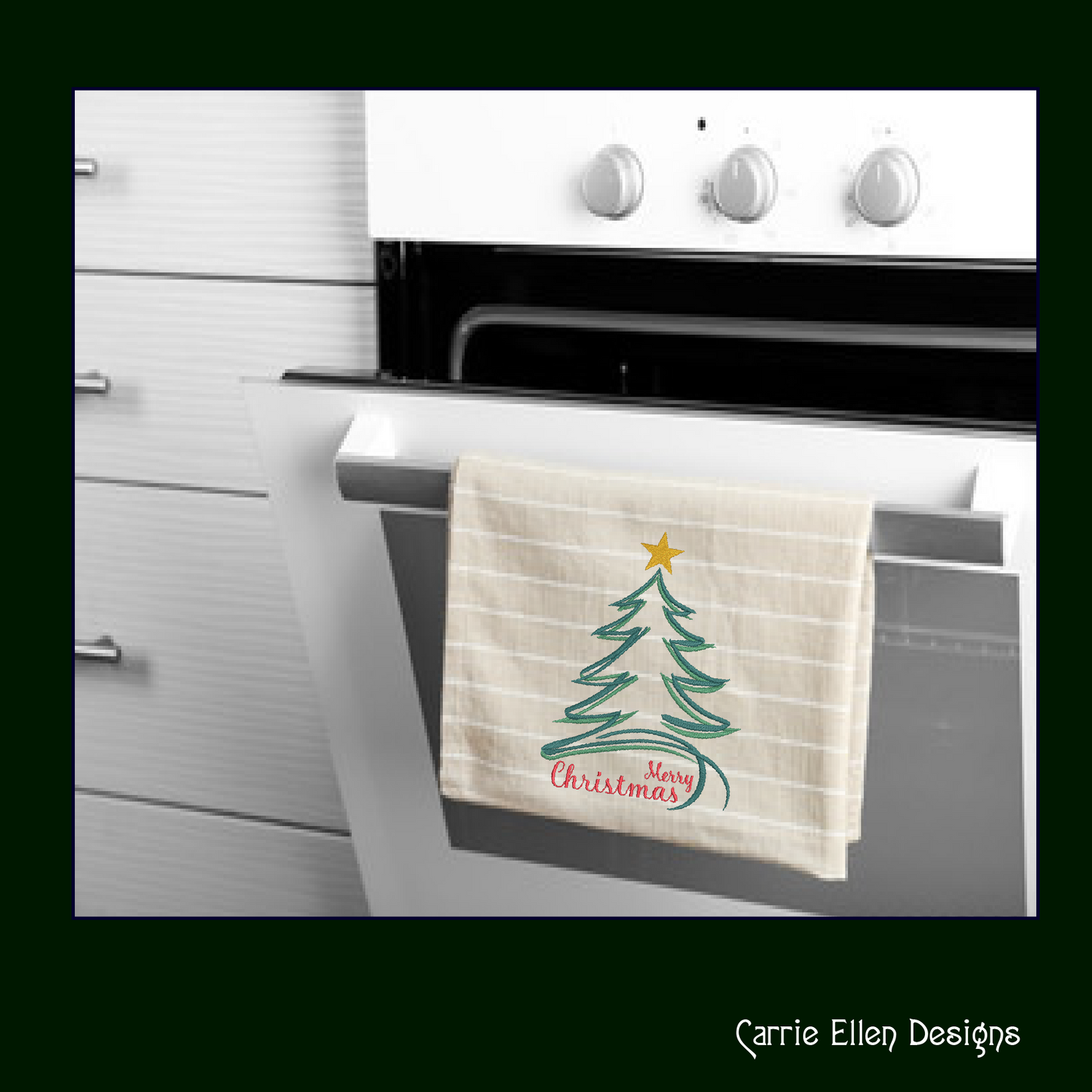Christmas Machine Embroidery Design – Christmas Tree Holiday Pattern – Festive Embroidery in 6 Sizes (1172)