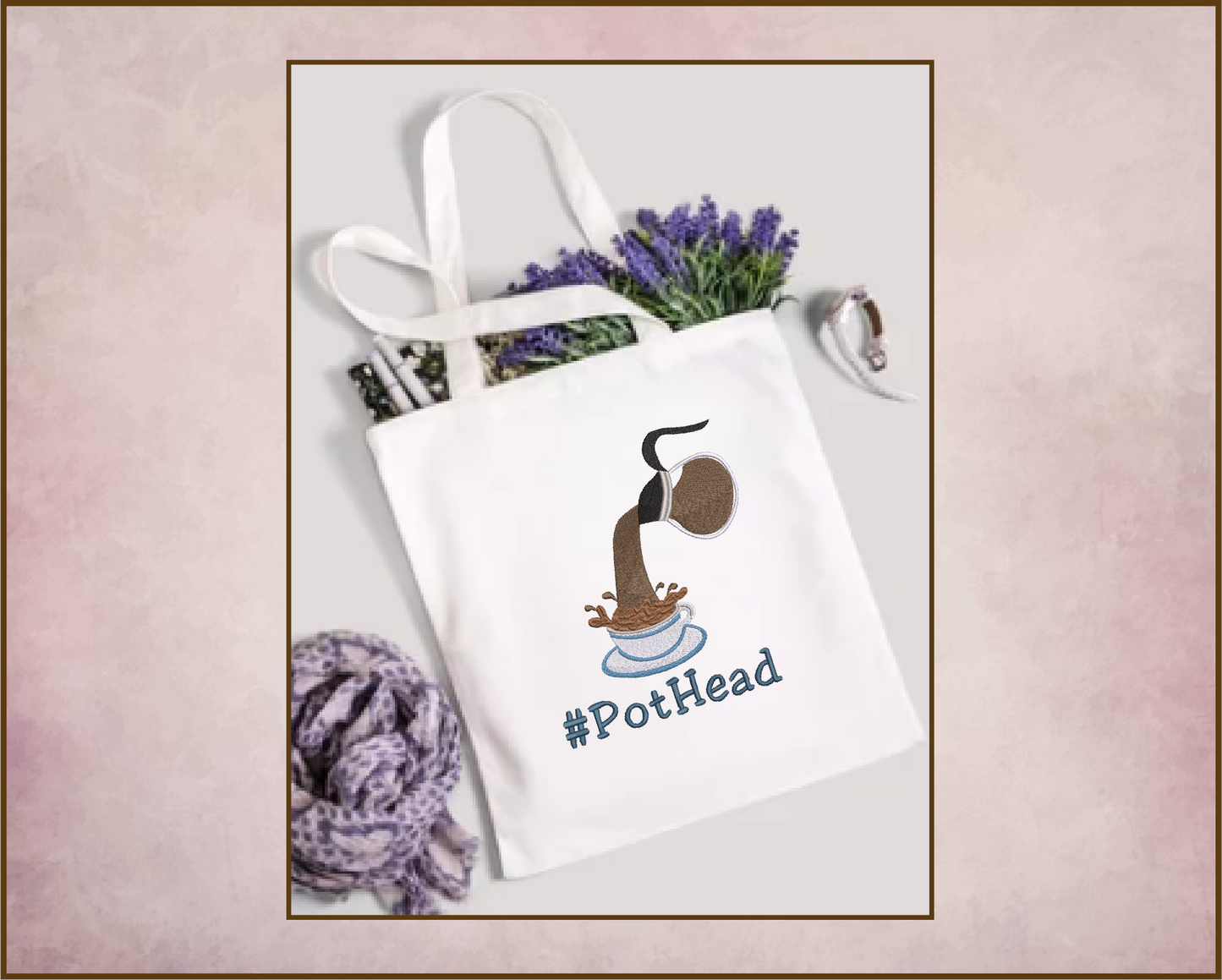 Coffee Embroidery Design – Coffee Pot and Cup Pattern – Coffee Lover Machine Embroidery – 10 Sizes (0169)