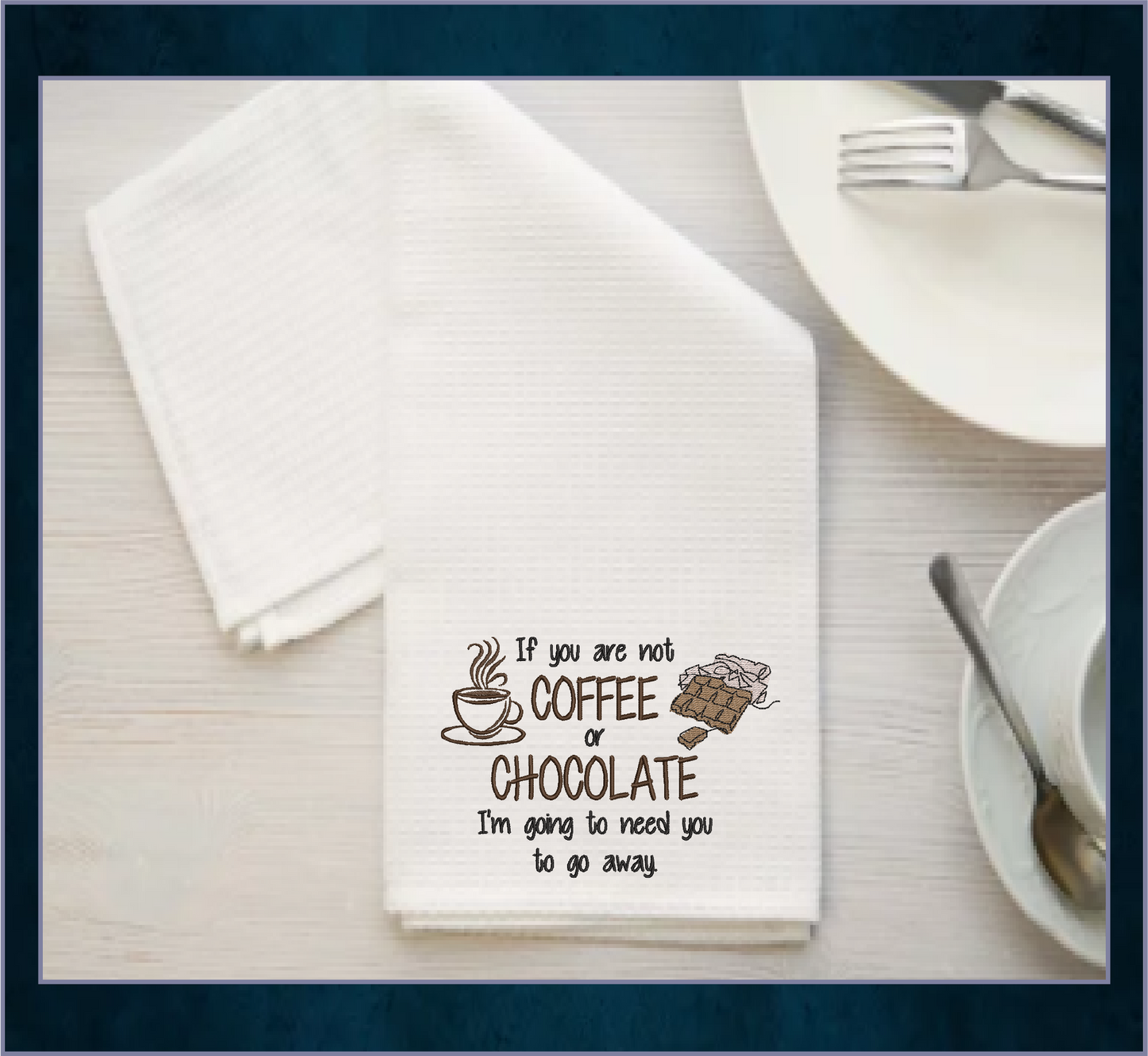 Coffee or Chocolate? Funny Machine Embroidery Design Saying – Snarky Quote for Décor & Gifts, 4 Sizes (0460)