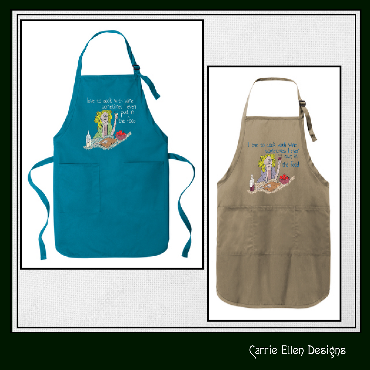 Cooking With Wine Machine Embroidery Design – Funny Kitchen Cartoon Saying – Apron and Chef Gift – 6 Sizes (1496)