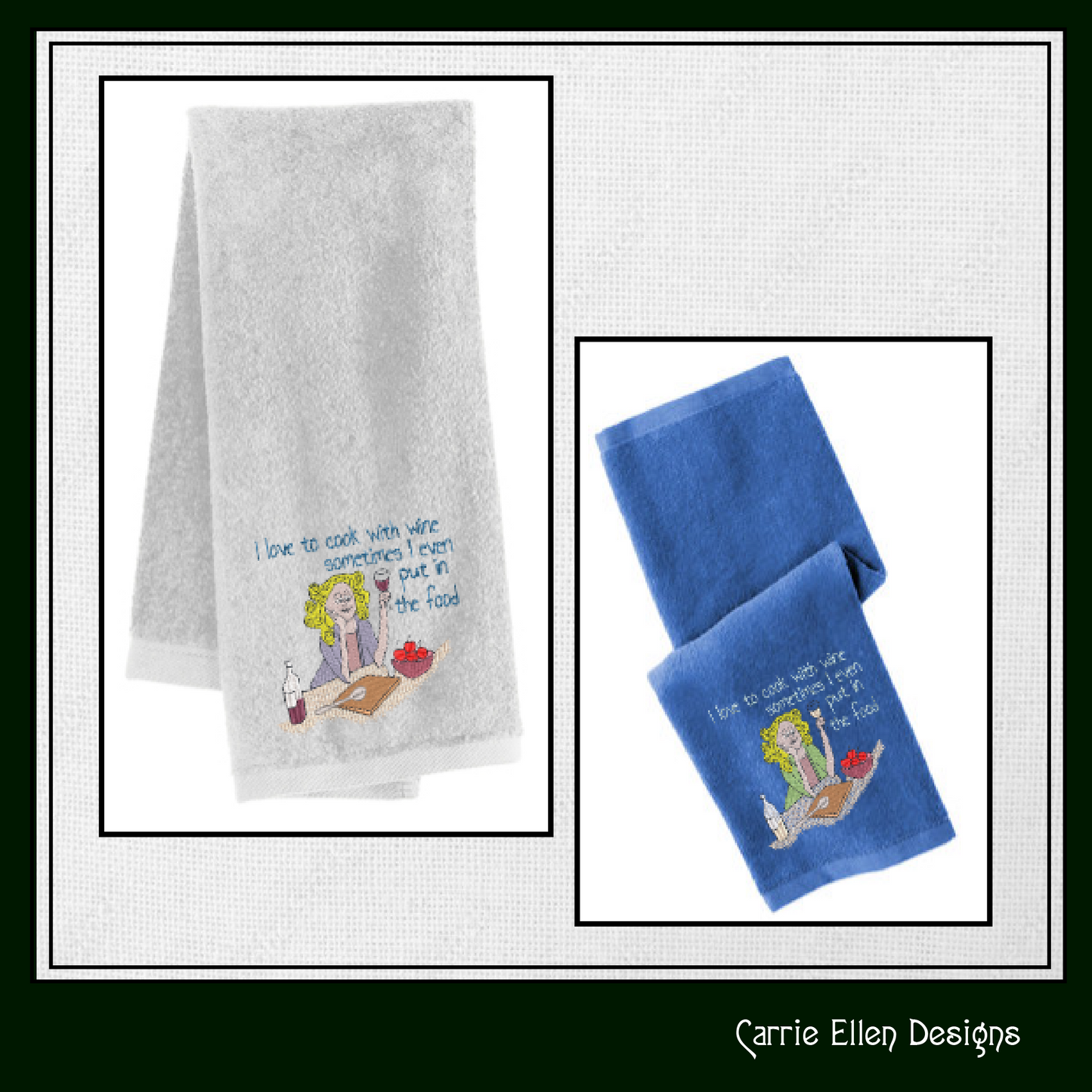 Cooking With Wine Machine Embroidery Design – Funny Kitchen Cartoon Saying – Apron and Chef Gift – 6 Sizes (1496)