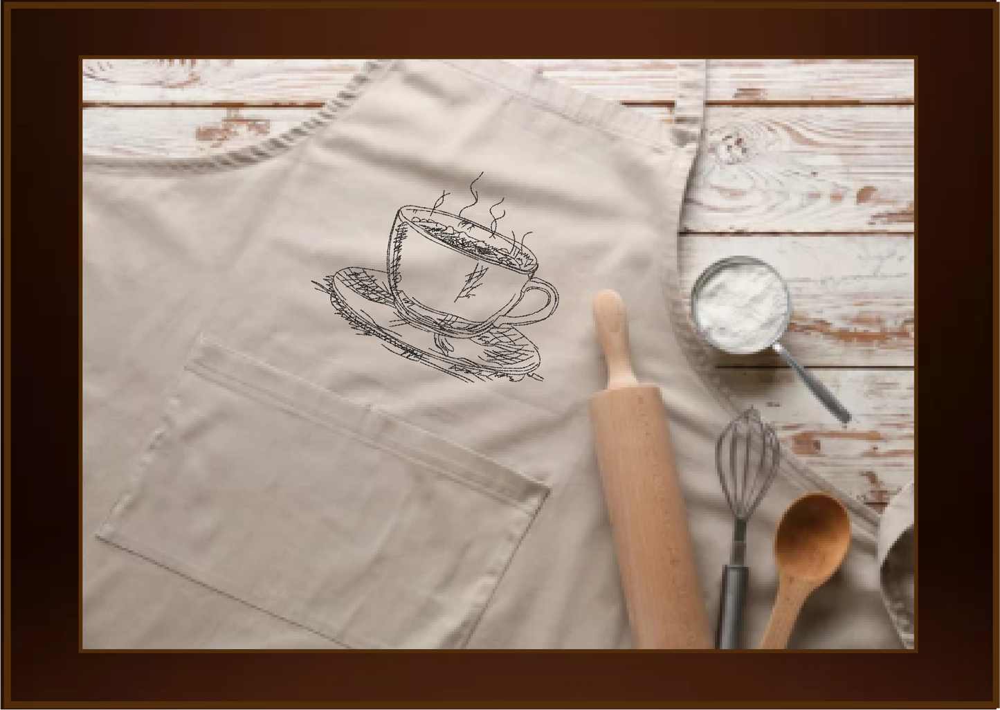 Coffee Cup Sketch Machine Embroidery Design | Espresso Café Line Art | Coffee Lover Gift | 8 Sizes (0633)