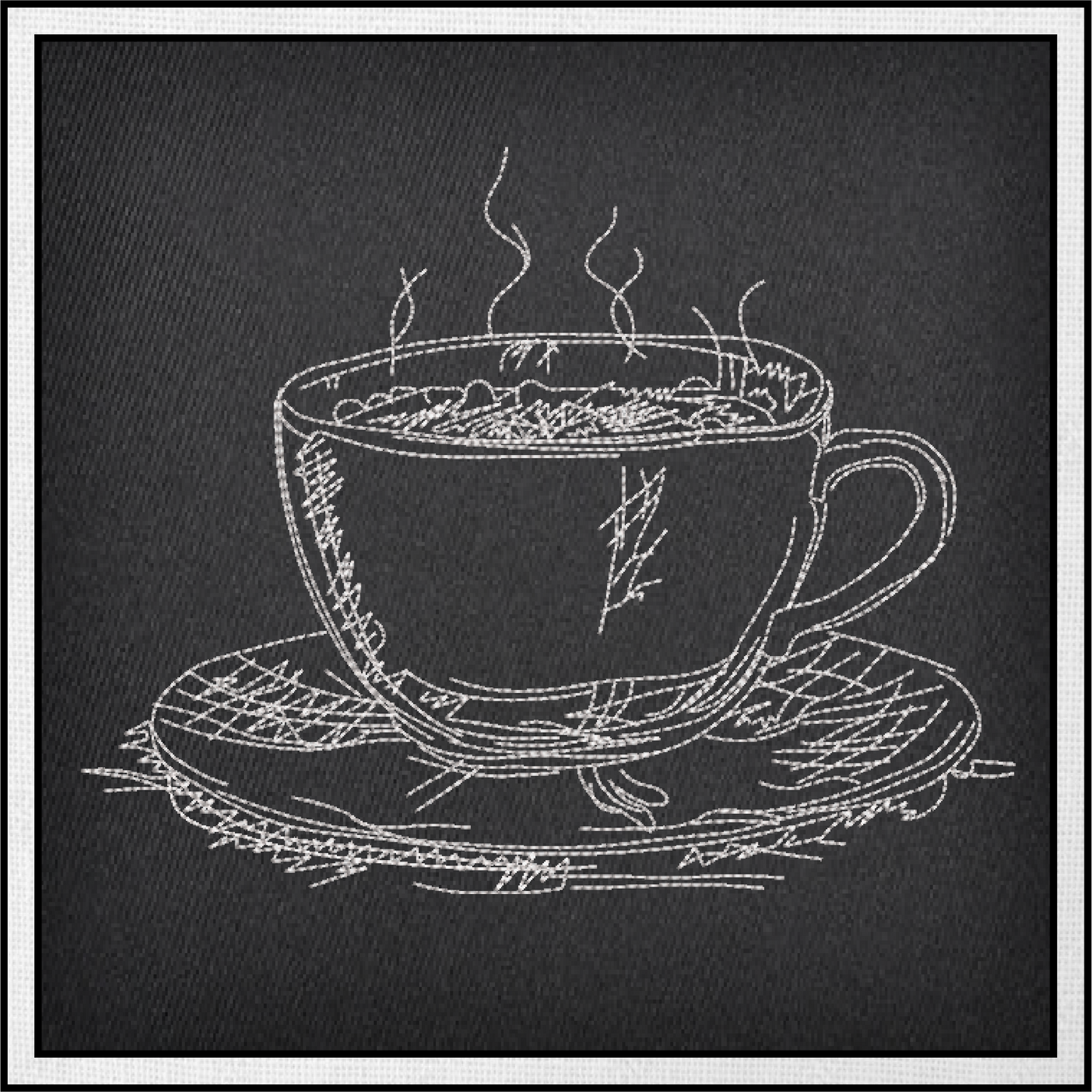 Coffee Cup Sketch Machine Embroidery Design | Espresso Café Line Art | Coffee Lover Gift | 8 Sizes (0633)