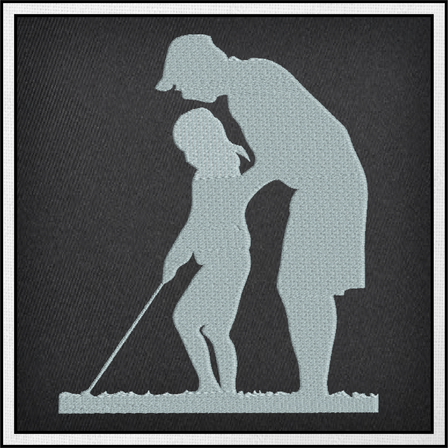 Father Daughter Golf Silhouette Machine Embroidery Design | Golf Lesson Embroidery Pattern | Father's Day Gift Idea | 8 Sizes (0780)