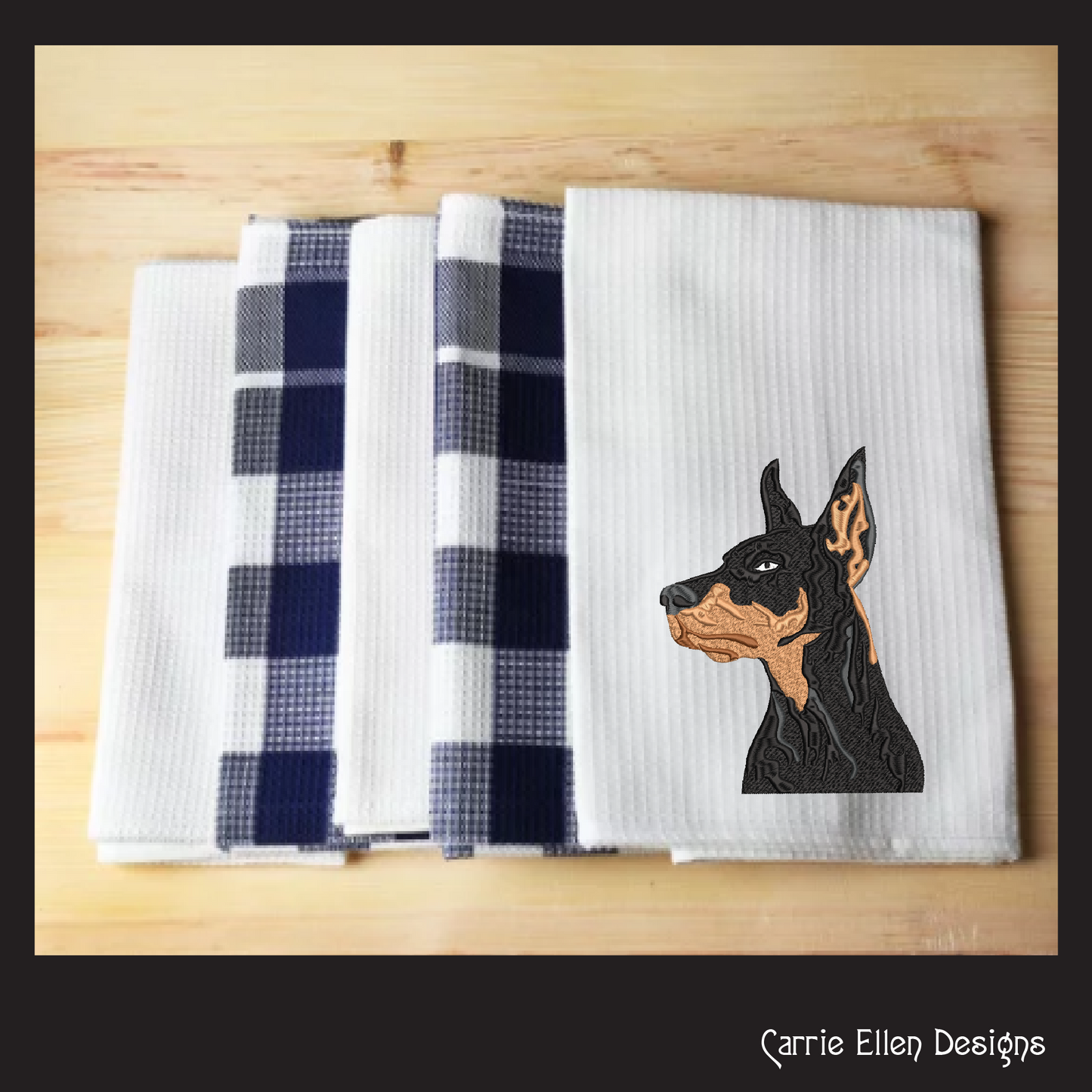 Doberman Pinscher Profile Machine Embroidery Design – Dog Lover Pattern – 6 Sizes (1404)
