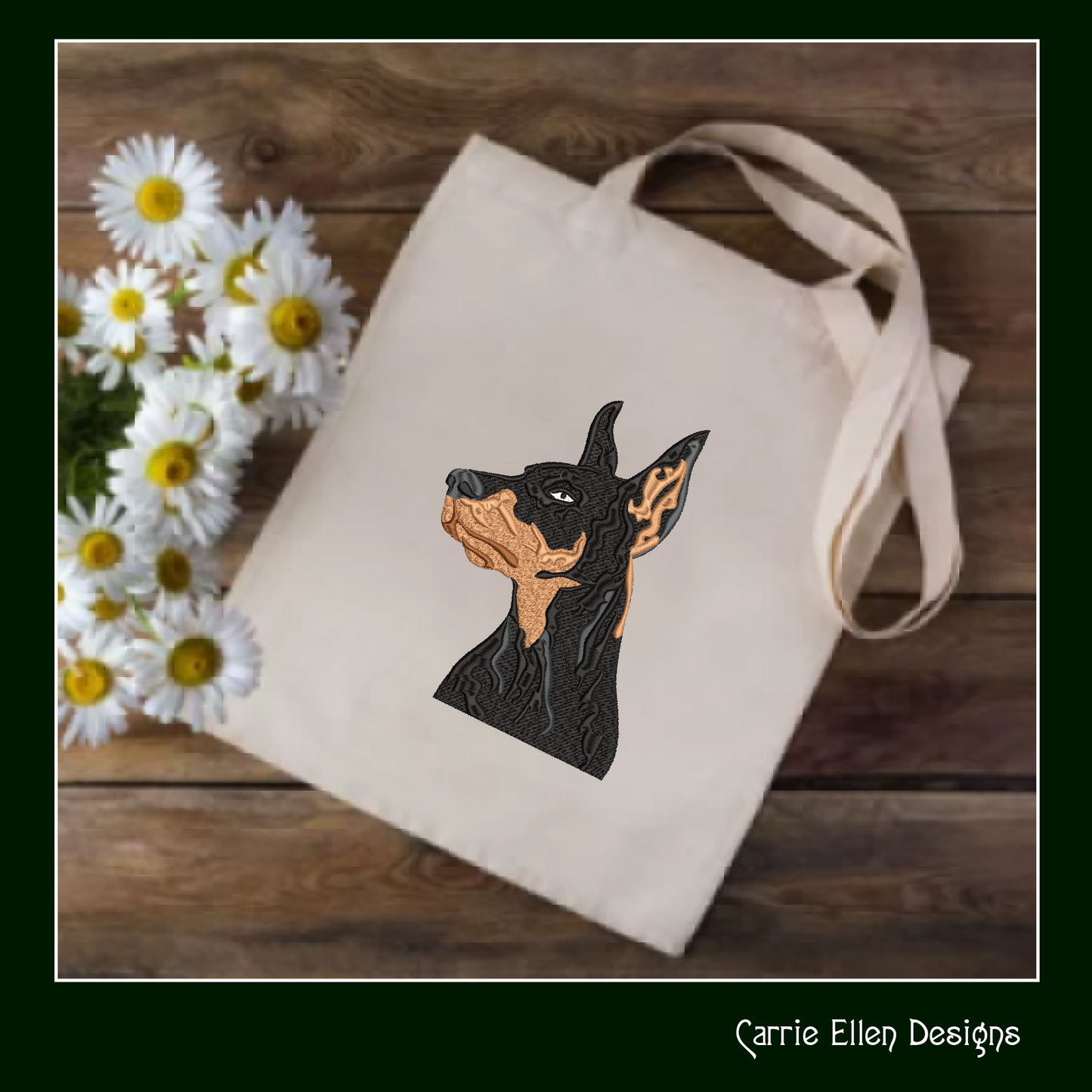 Doberman Pinscher Profile Machine Embroidery Design – Dog Lover Pattern – 6 Sizes (1404)