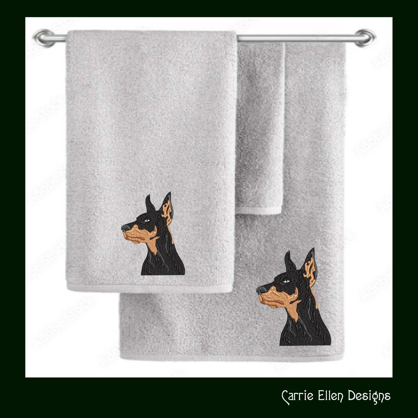 Doberman Pinscher Profile Machine Embroidery Design – Dog Lover Pattern – 6 Sizes (1404)