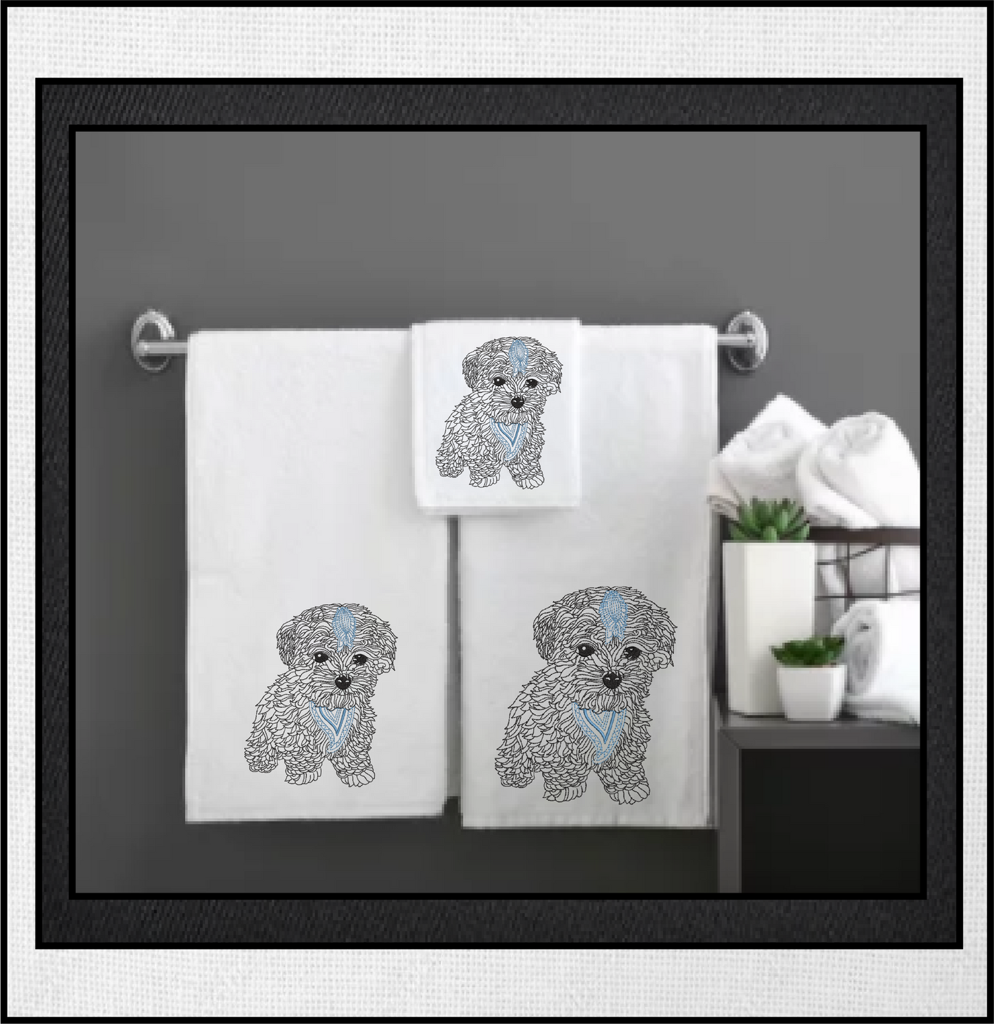 Abstract Line Art Dog Machine Embroidery Design | Mandala Style Puppy Pet Design, 4 Sizes (0425)