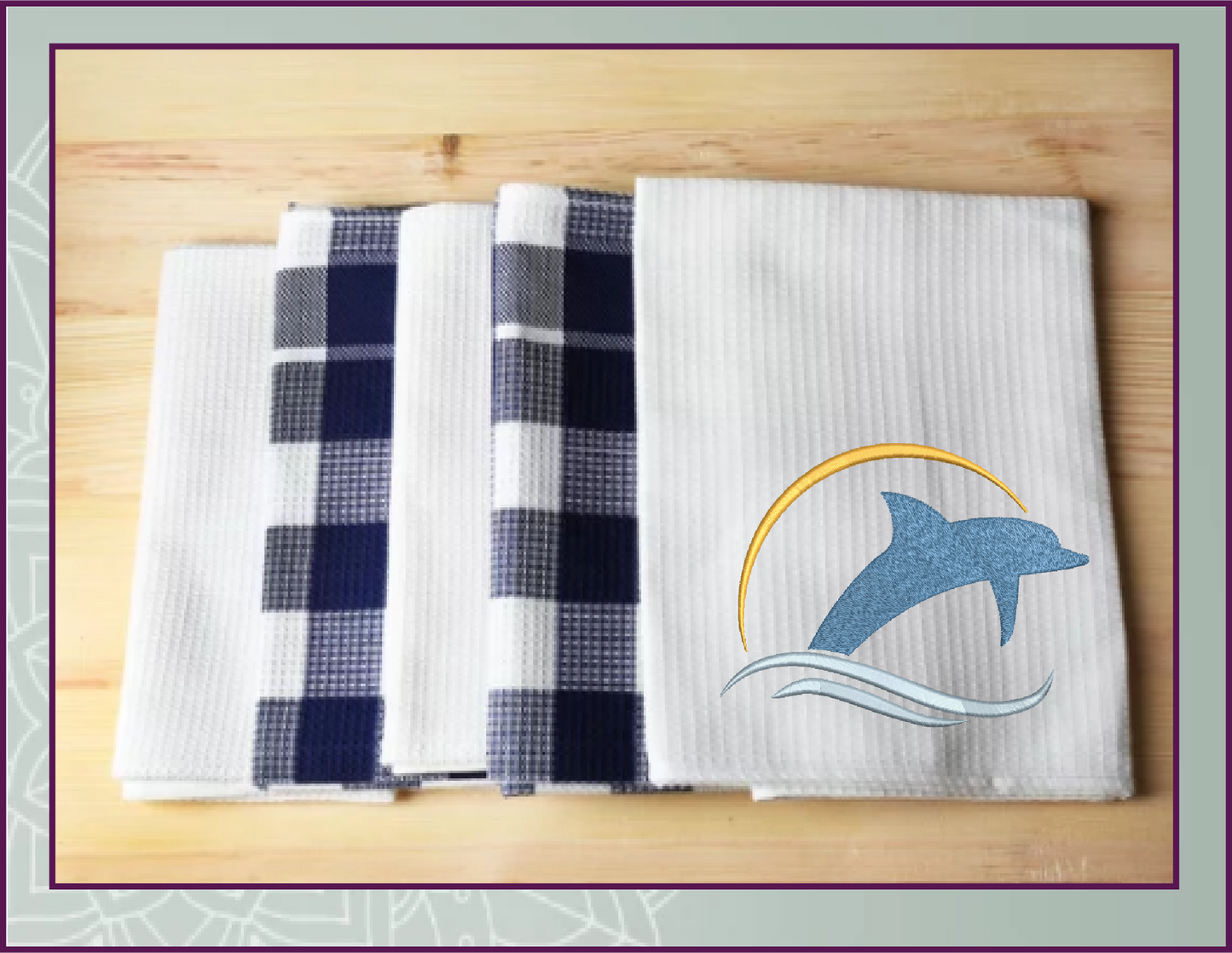 Dolphin Machine Embroidery Design, Bottlenose Dolphin Embroidery Pattern, Jumping Dolphin Design, 10 Sizes (0352)