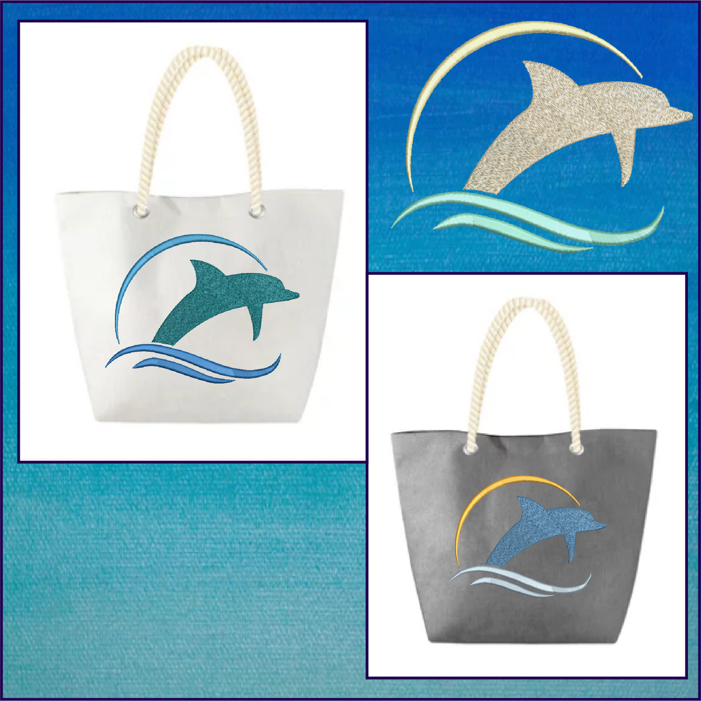 Dolphin Machine Embroidery Design, Bottlenose Dolphin Embroidery Pattern, Jumping Dolphin Design, 10 Sizes (0352)