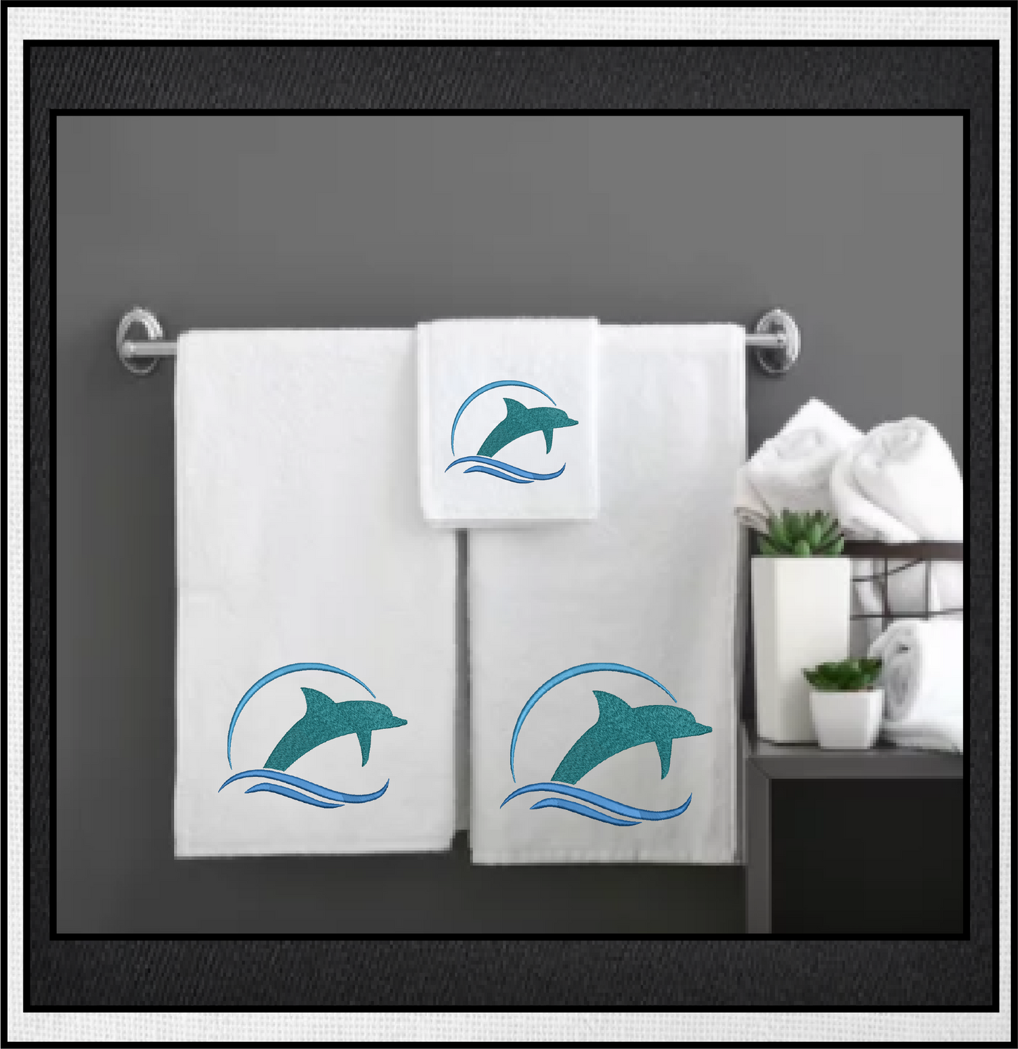 Dolphin Machine Embroidery Design, Bottlenose Dolphin Embroidery Pattern, Jumping Dolphin Design, 10 Sizes (0352)