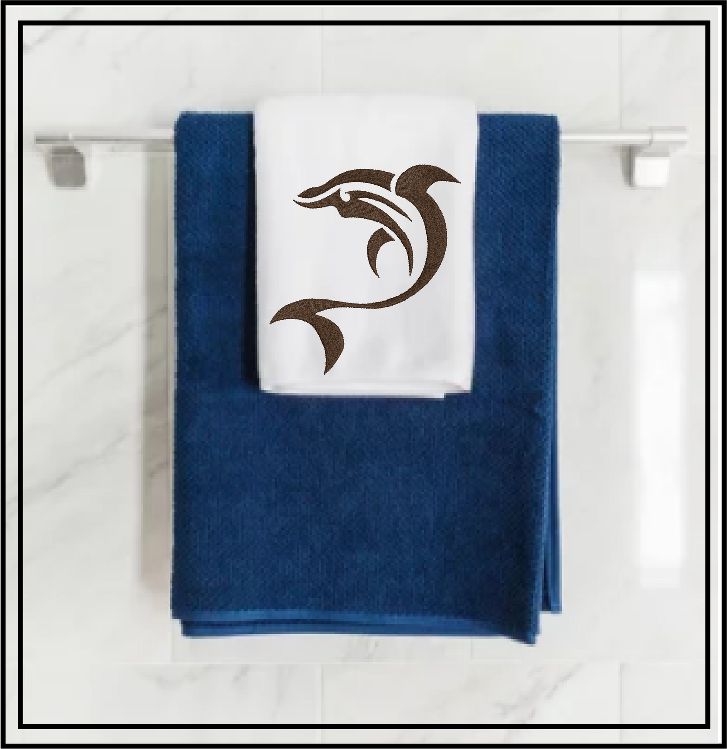 Dolphin Machine Embroidery Design | Bottlenose Dolphin Jumping Embroidery Pattern | 8 Sizes (0847)
