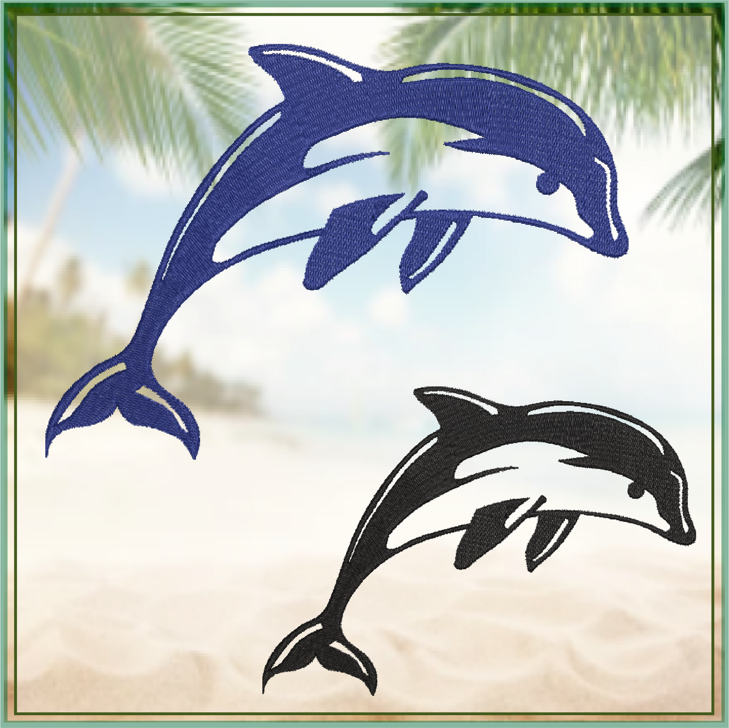 Dolphin Machine Embroidery Design | Bottlenose Dolphin Jumping Embroidery Pattern | 8 Sizes (0848)
