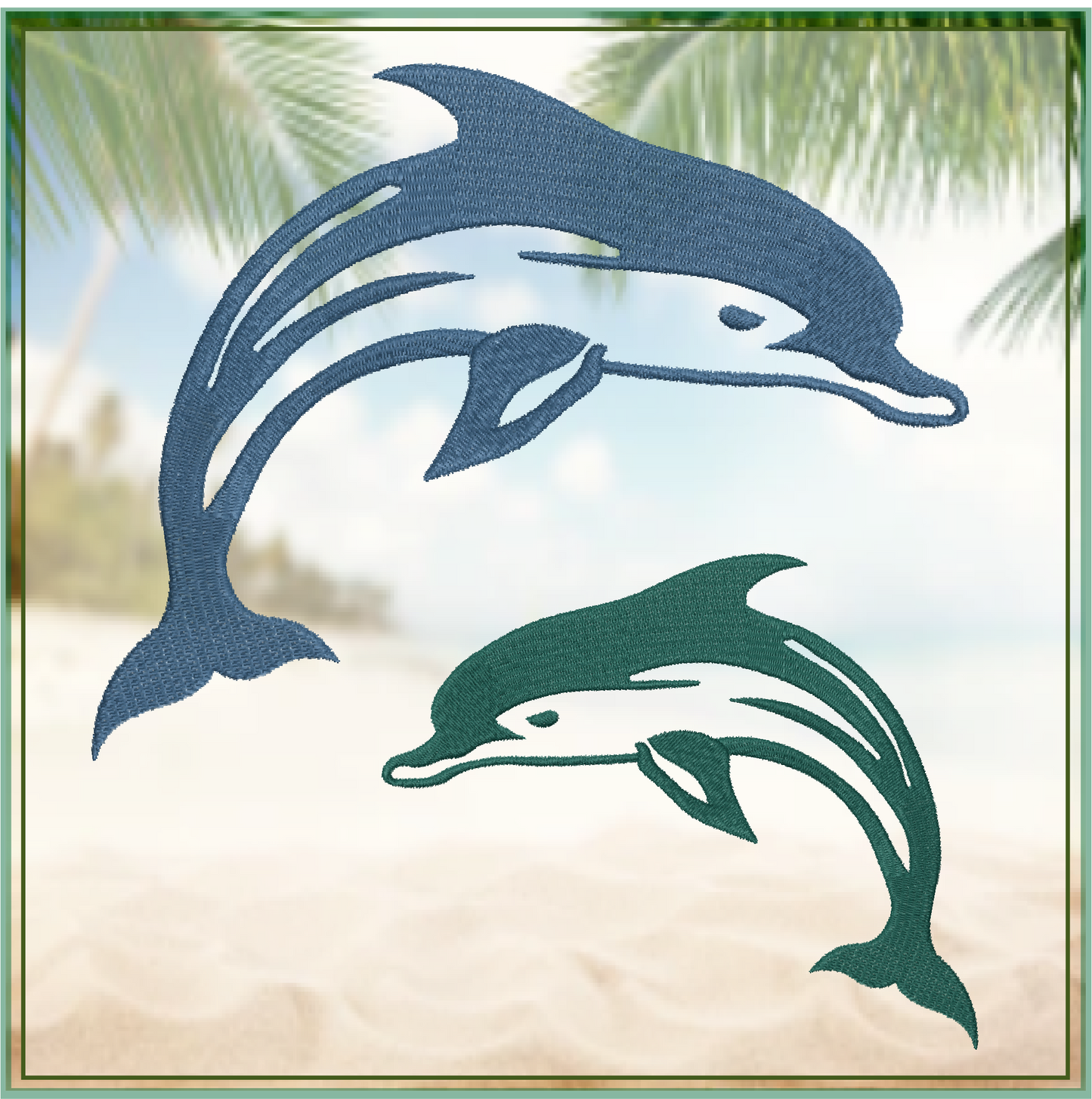 Dolphin Machine Embroidery Design | Jumping Bottlenose Dolphin Embroidery Pattern | 8 Sizes (0850)