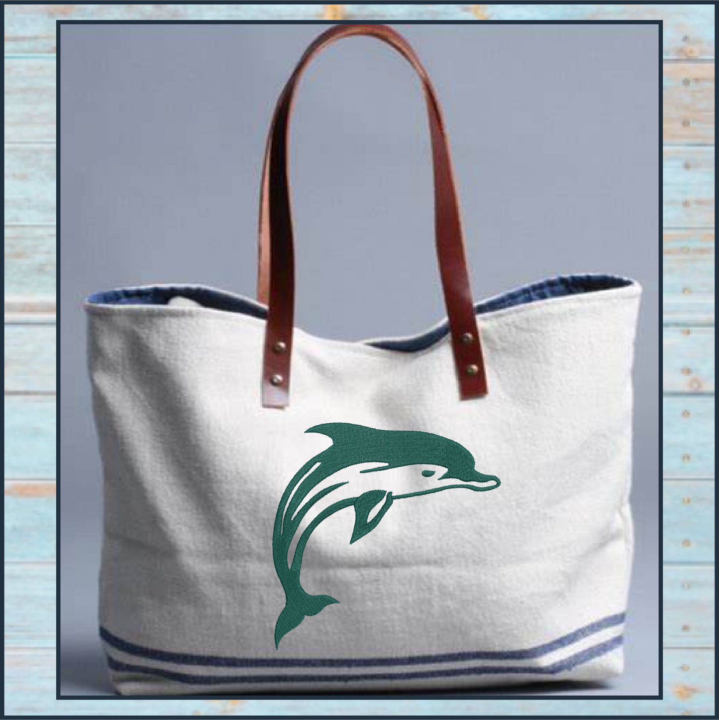 Dolphin Machine Embroidery Design | Jumping Bottlenose Dolphin Embroidery Pattern | 8 Sizes (0850)