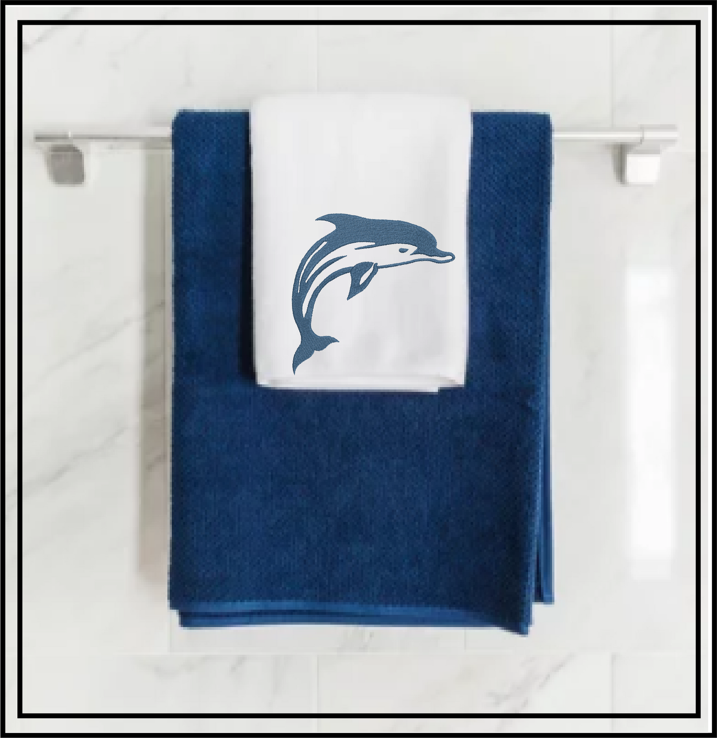 Dolphin Machine Embroidery Design | Jumping Bottlenose Dolphin Embroidery Pattern | 8 Sizes (0850)