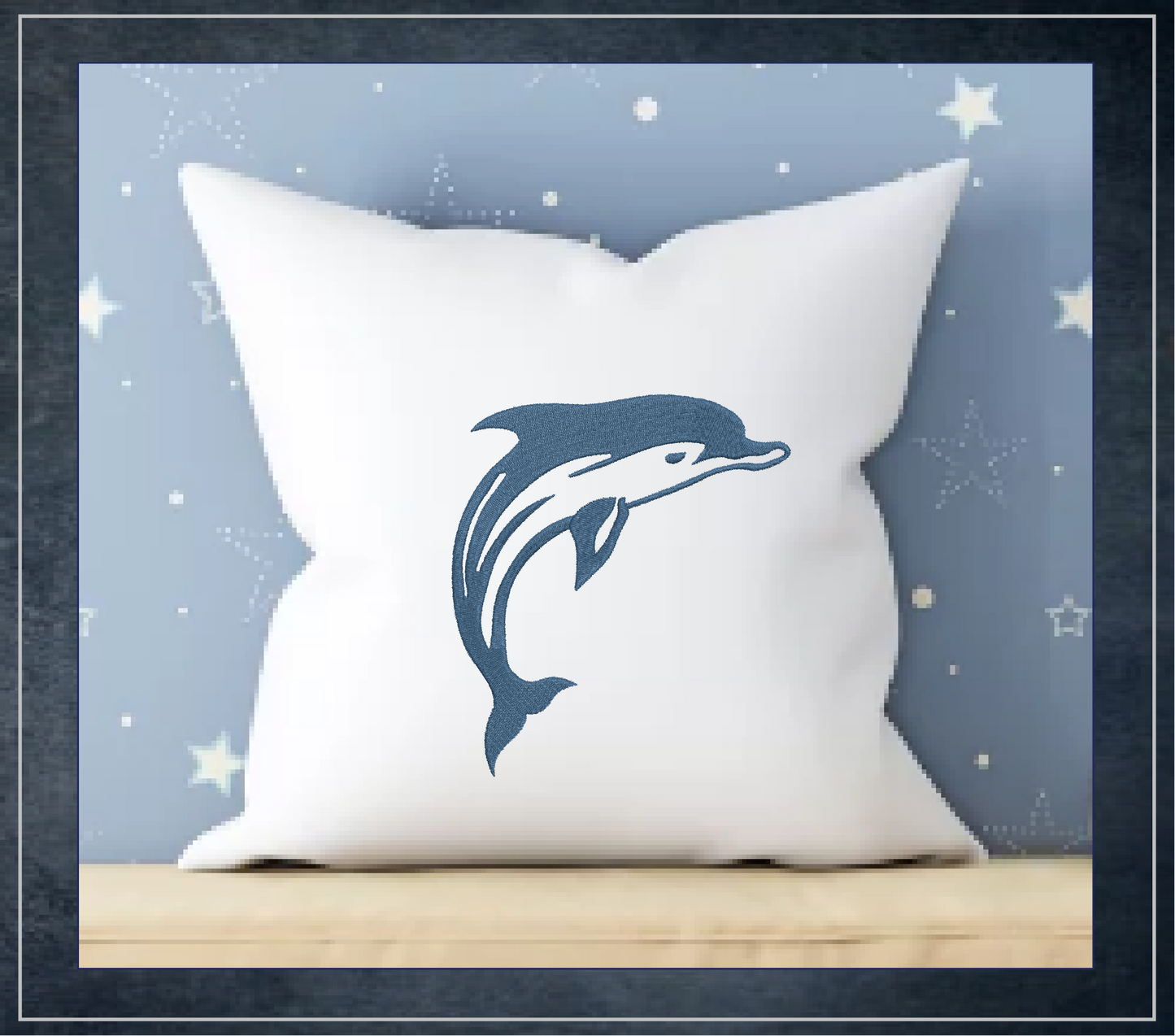 Dolphin Machine Embroidery Design | Jumping Bottlenose Dolphin Embroidery Pattern | 8 Sizes (0850)