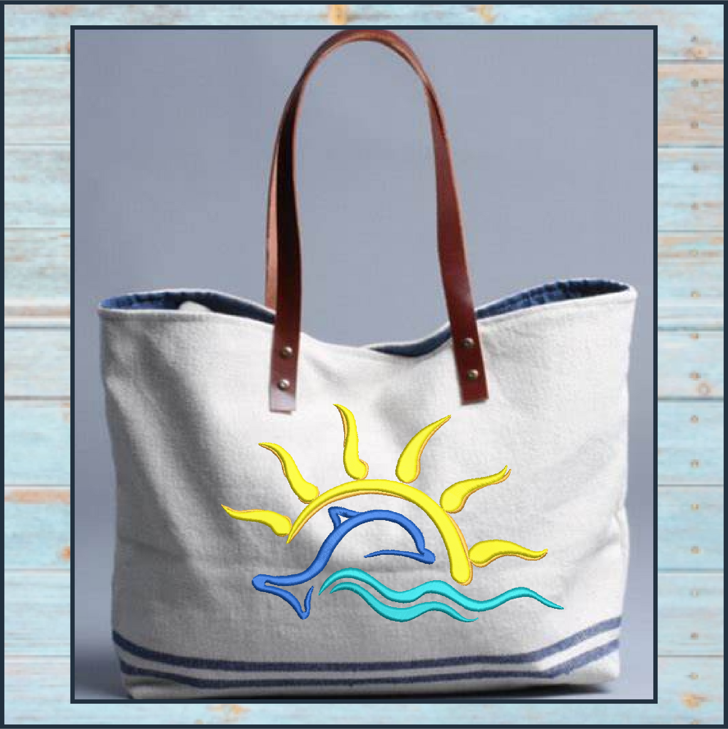 Dolphin Sunrise Machine Embroidery Design | Bottlenose Dolphin Pattern | Jumping Dolphin Embroidery | 6 Sizes (0696)