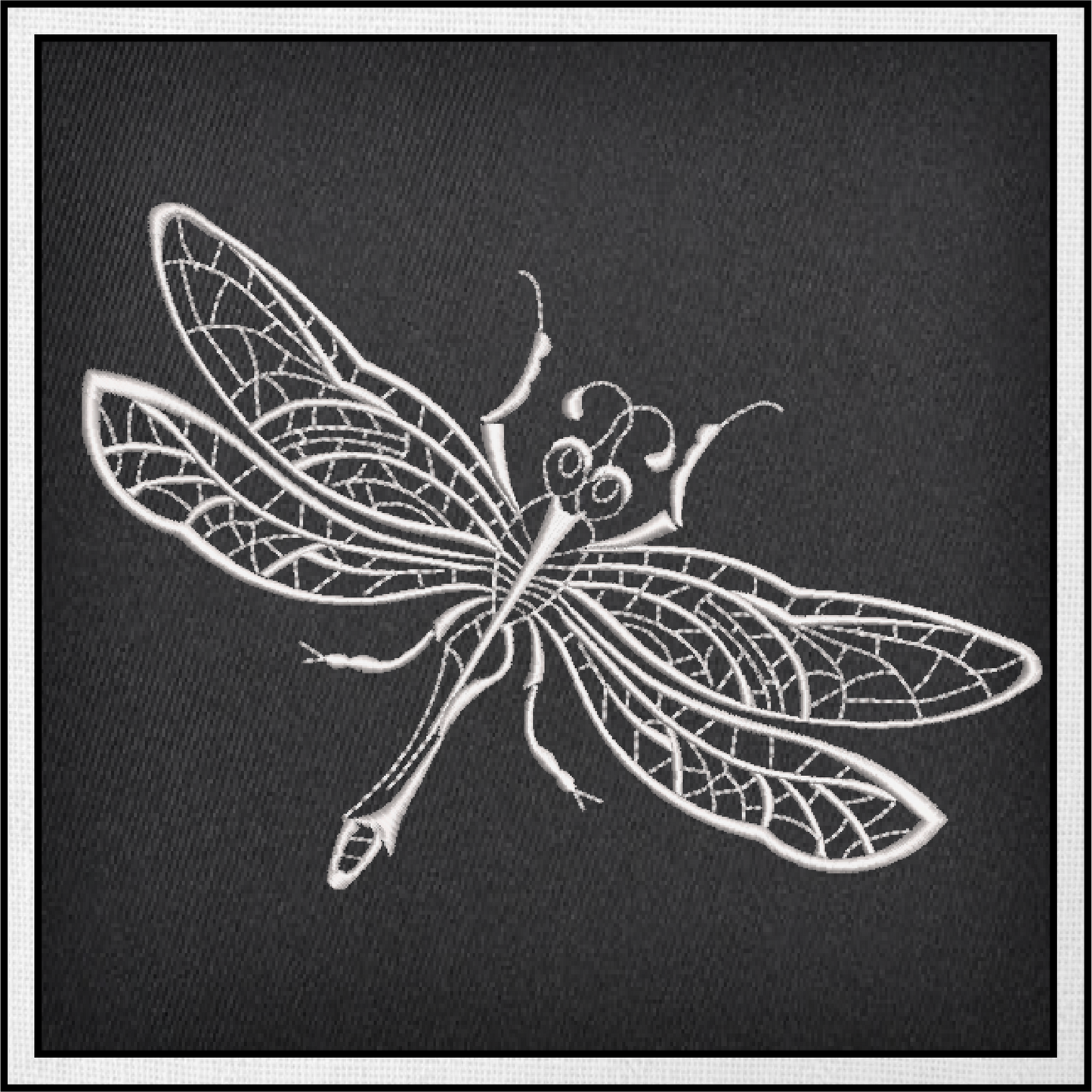 Dragonfly Machine Embroidery Design | Insect Embroidery Pattern | Garden Insects & Bees | 6 Sizes (0736)