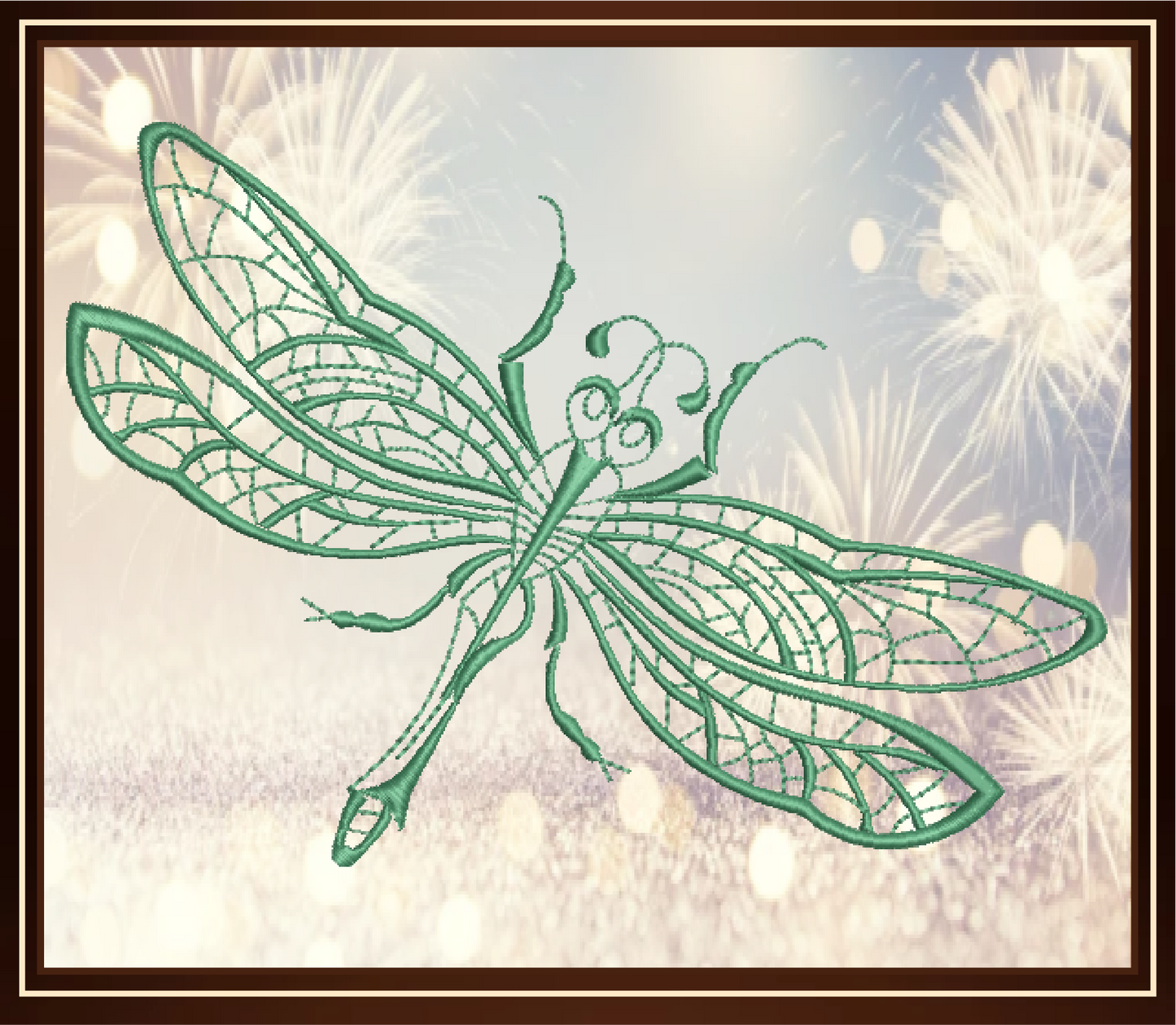 Dragonfly Machine Embroidery Design | Insect Embroidery Pattern | Garden Insects & Bees | 6 Sizes (0736)