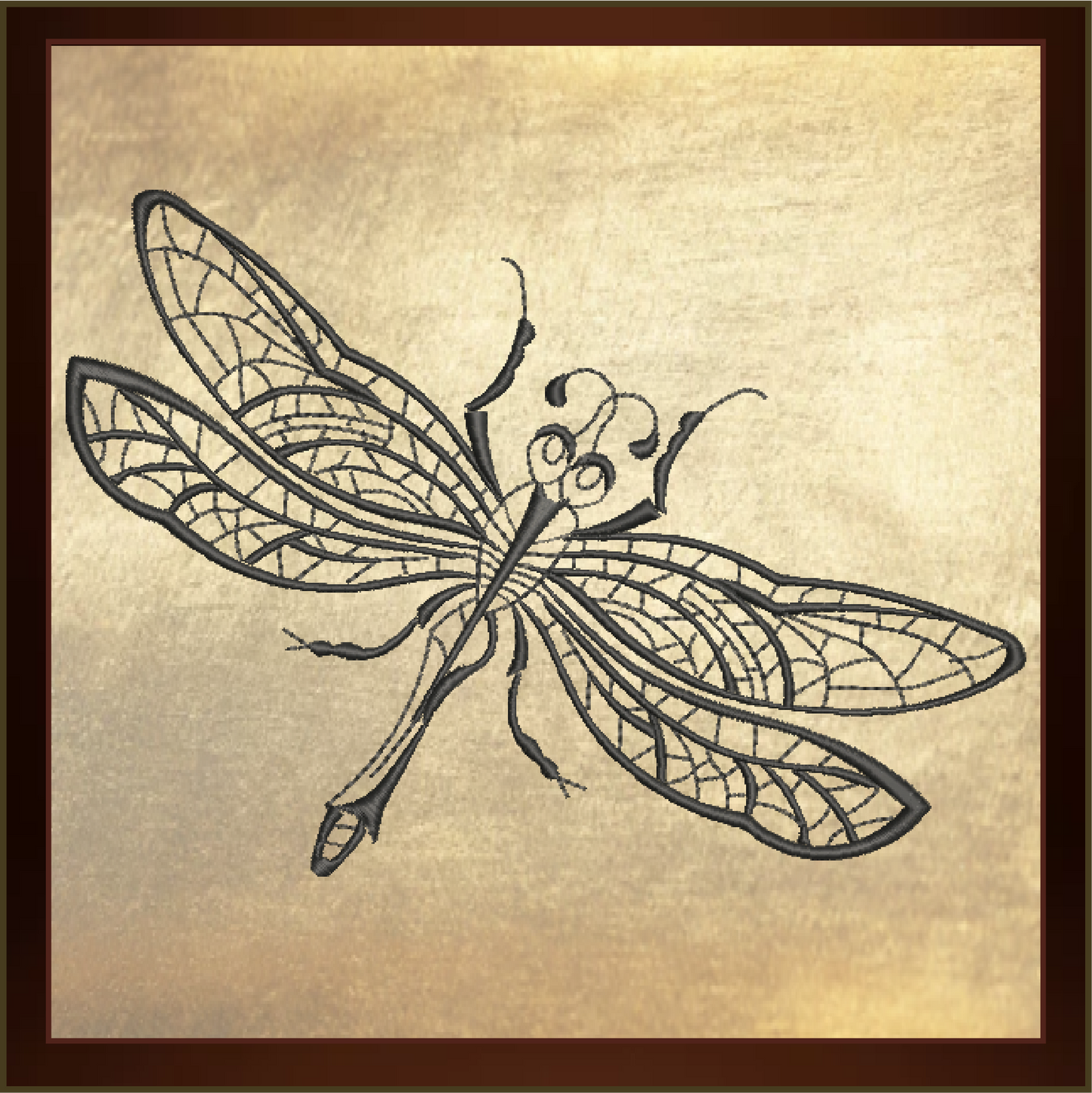 Dragonfly Machine Embroidery Design | Insect Embroidery Pattern | Garden Insects & Bees | 6 Sizes (0736)