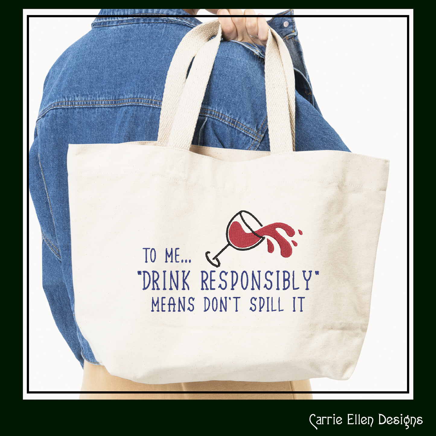 Drink Wine Responsibly Machine Embroidery Design | Funny Wine Sayings Embroidery | Humorous Quotes Design | 6 Sizes (0811)