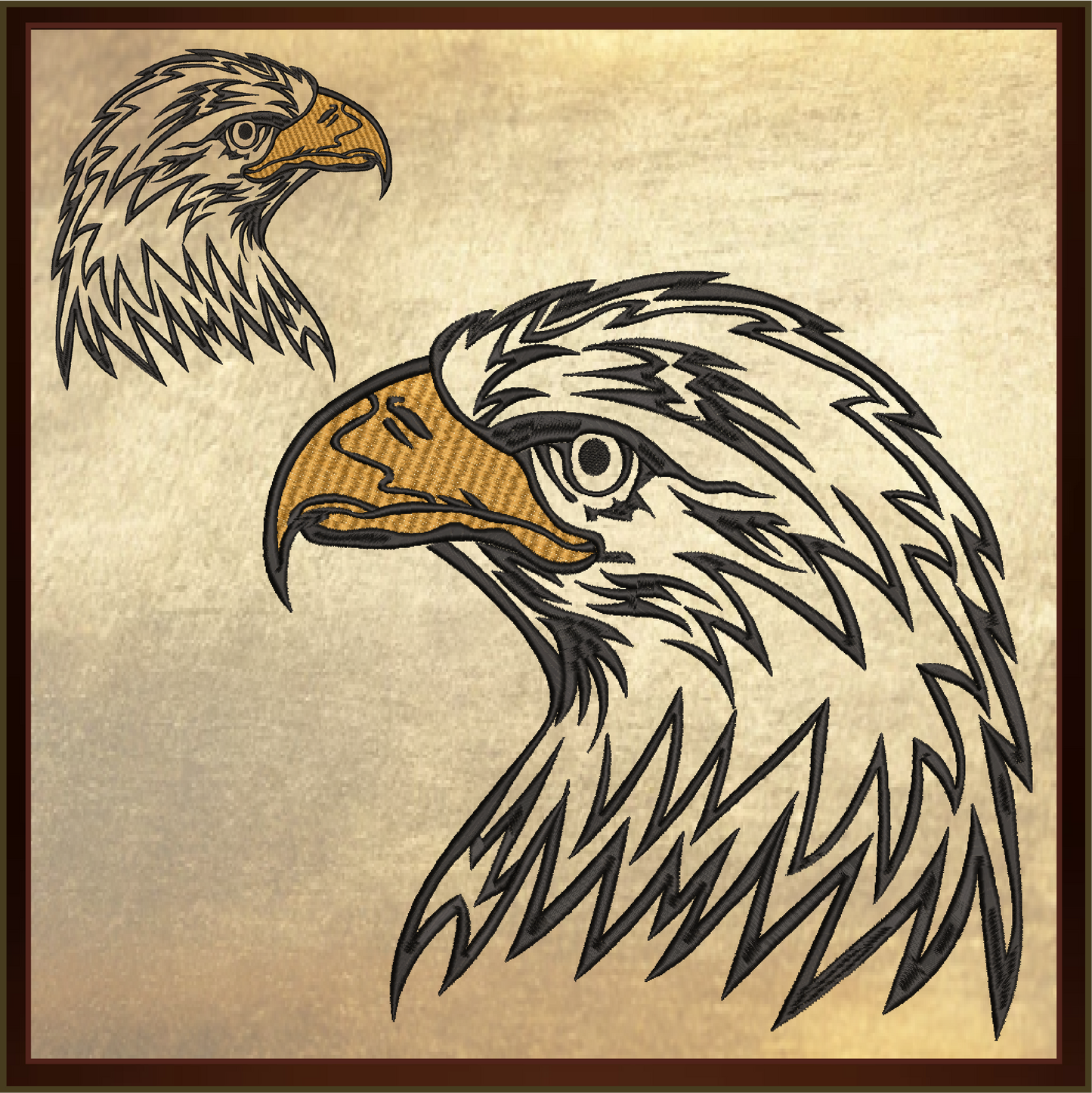 Eagle Machine Embroidery Design | American Bald Eagle Head Pattern | Patriotic Embroidery Design | 8 Sizes (0601)