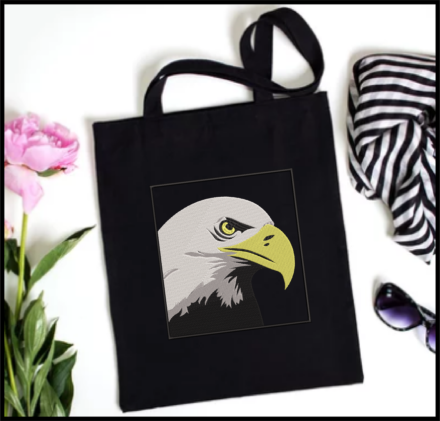 Eagle Machine Embroidery Design | American Bald Eagle Head Pattern | Patriotic Embroidery Design | 8 Sizes (0602)