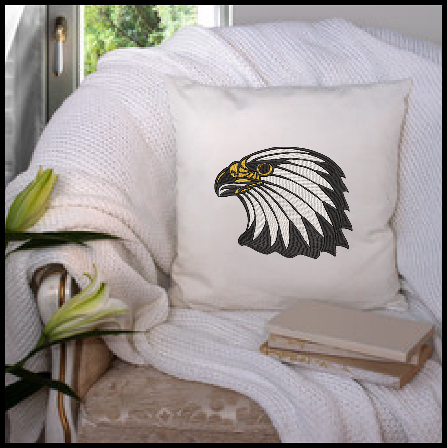 Eagle Machine Embroidery Design | American Bald Eagle Head Pattern | Patriotic Embroidery Design | 10 Sizes (0605)