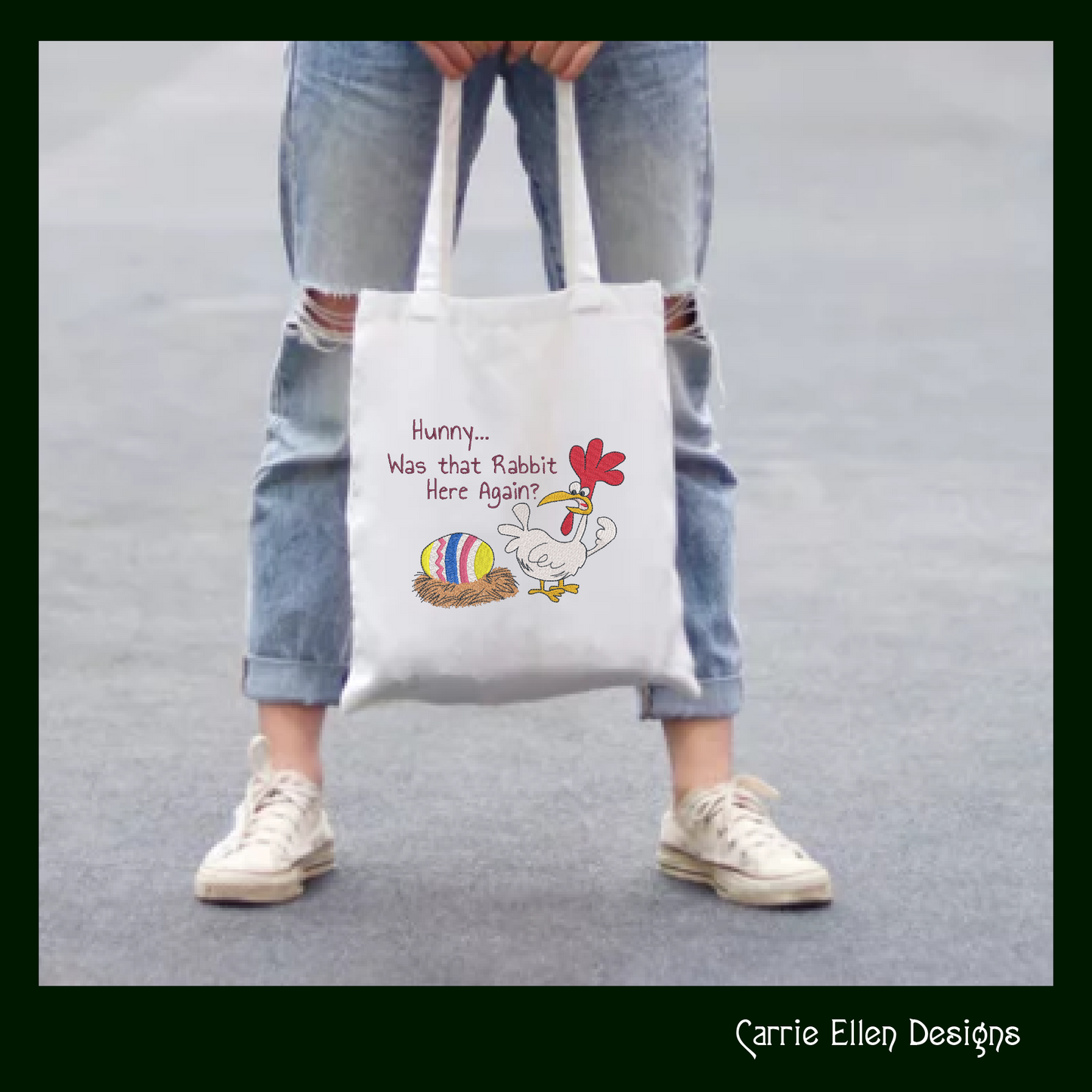 Easter Egg Chicken Machine Embroidery Design | Funny Holiday Chicken Saying | Easter Egg Embroidery Pattern | 6 Sizes (0859)