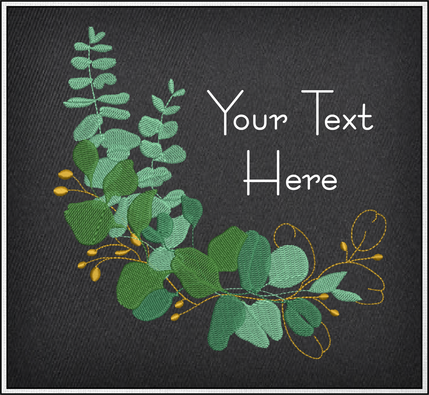 Eucalyptus Frame Machine Embroidery Design | Botanical Wreath Frame for Monograms and Text | Home & Garden Decor Element | 4 Sizes (0854)