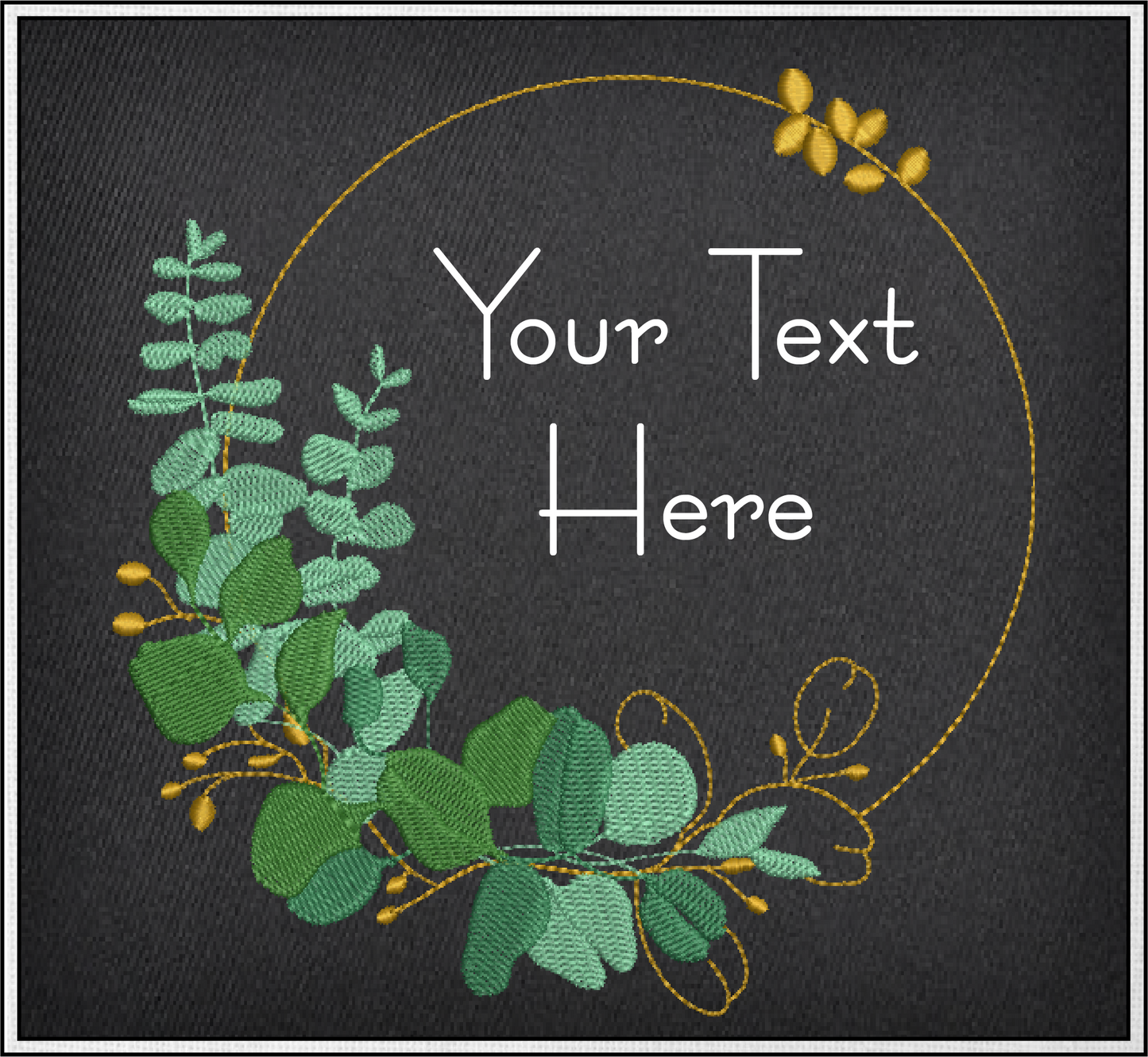 Eucalyptus Frame Machine Embroidery Design | Botanical Wreath Frame for Monograms and Text | Home & Garden Decor Element | 4 Sizes (0855)