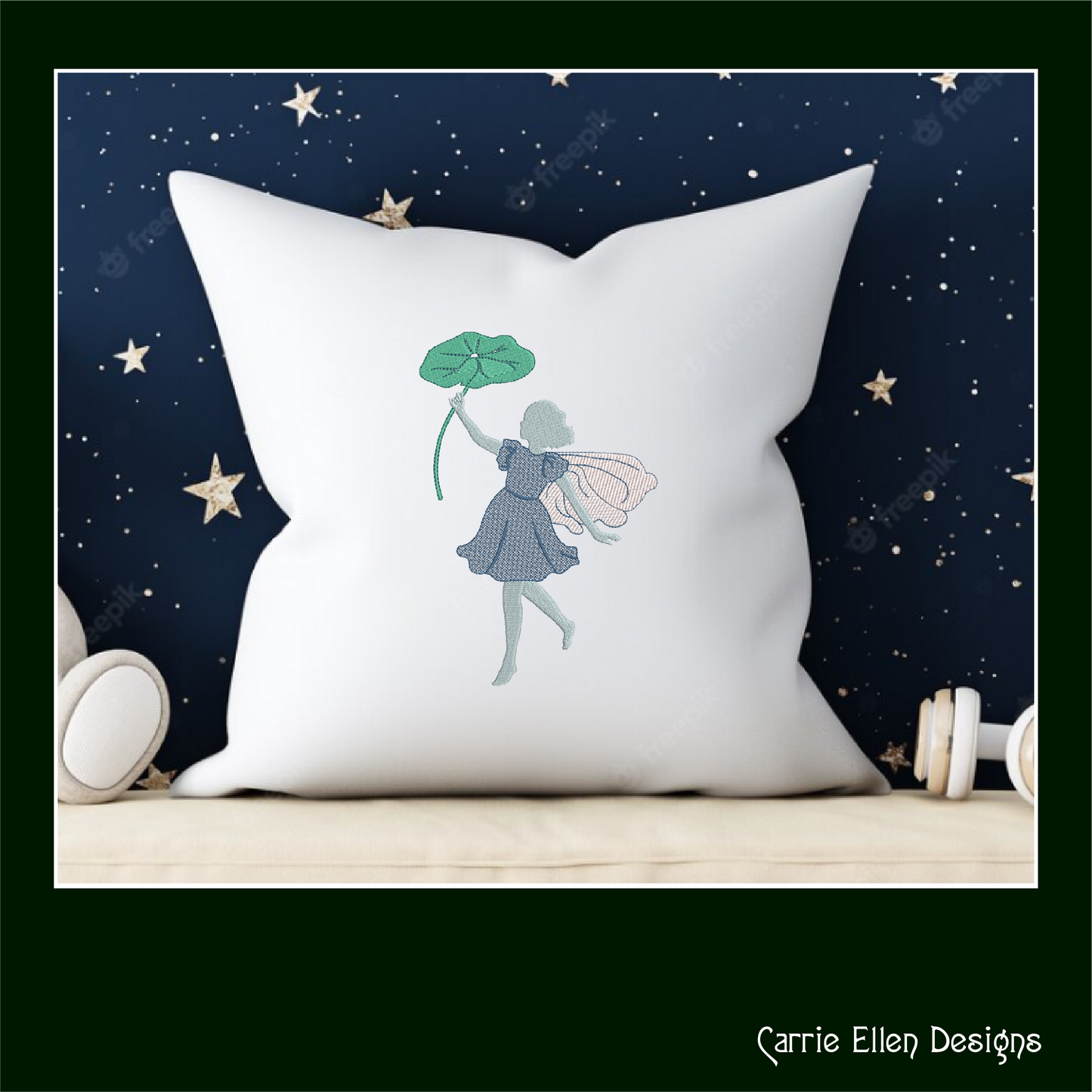 Fairy Profile Machine Embroidery Design – Beautiful Fantasy Character Art – Whimsical Fairy Sketch – 6 Sizes (1247)