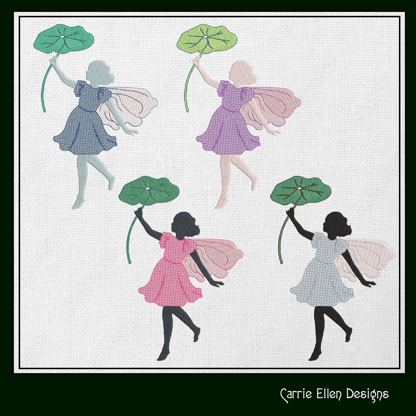 Fairy Profile Machine Embroidery Design – Beautiful Fantasy Character Art – Whimsical Fairy Sketch – 6 Sizes (1247)