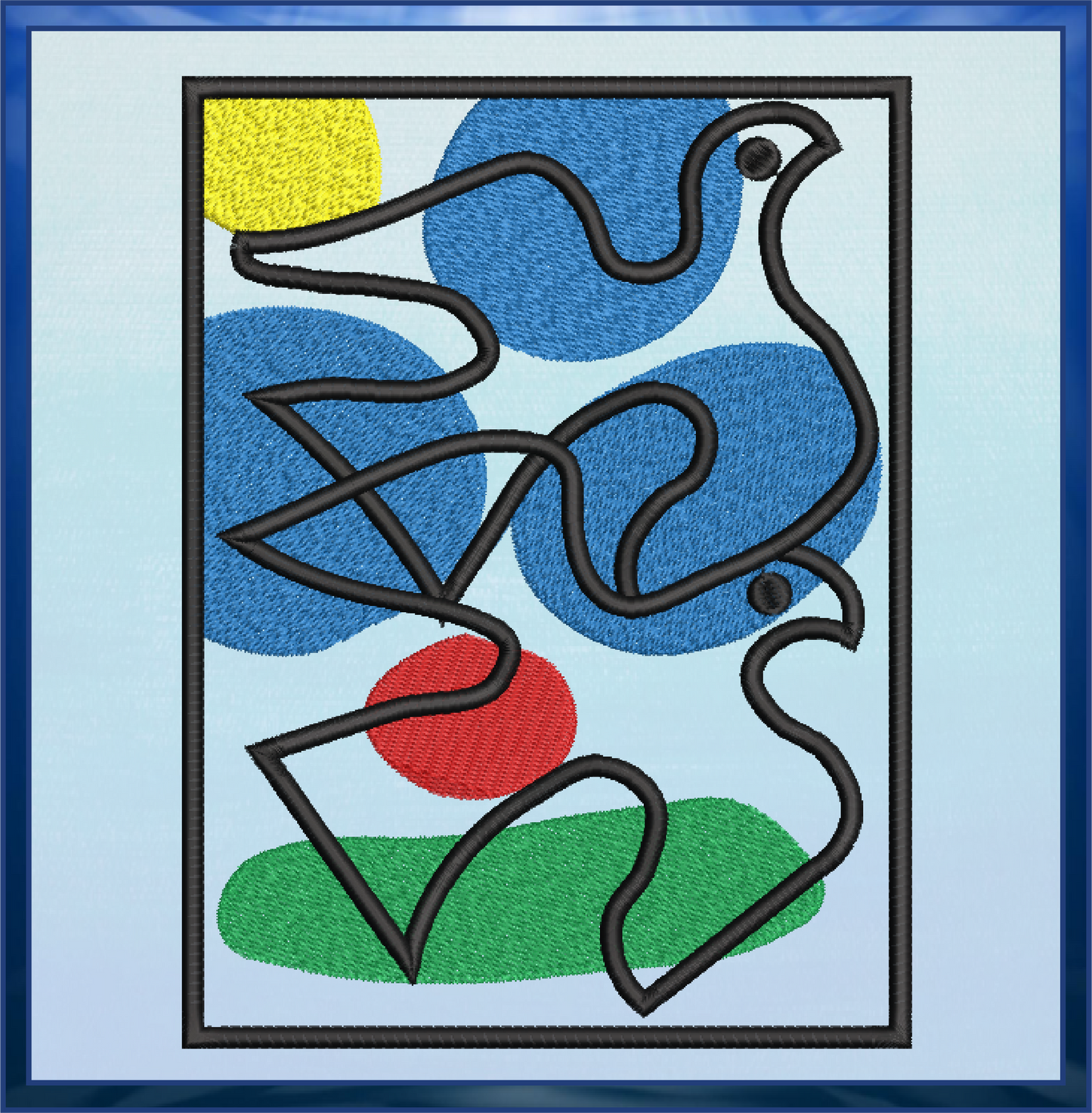 Artistic Doves Machine Embroidery Design – Piatti-Inspired Fine Art Birds – Multicolor Dove Pattern – 8 Sizes (0174)
