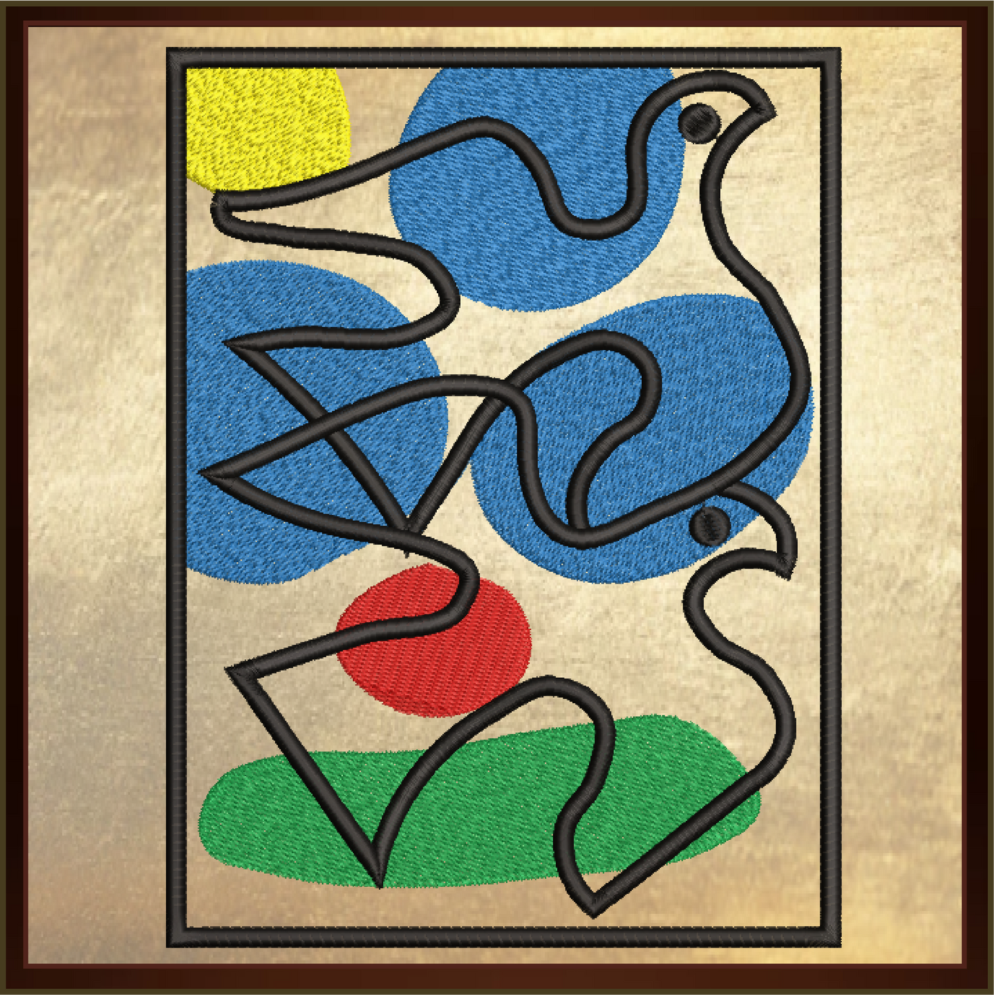 Artistic Doves Machine Embroidery Design – Piatti-Inspired Fine Art Birds – Multicolor Dove Pattern – 8 Sizes (0174)