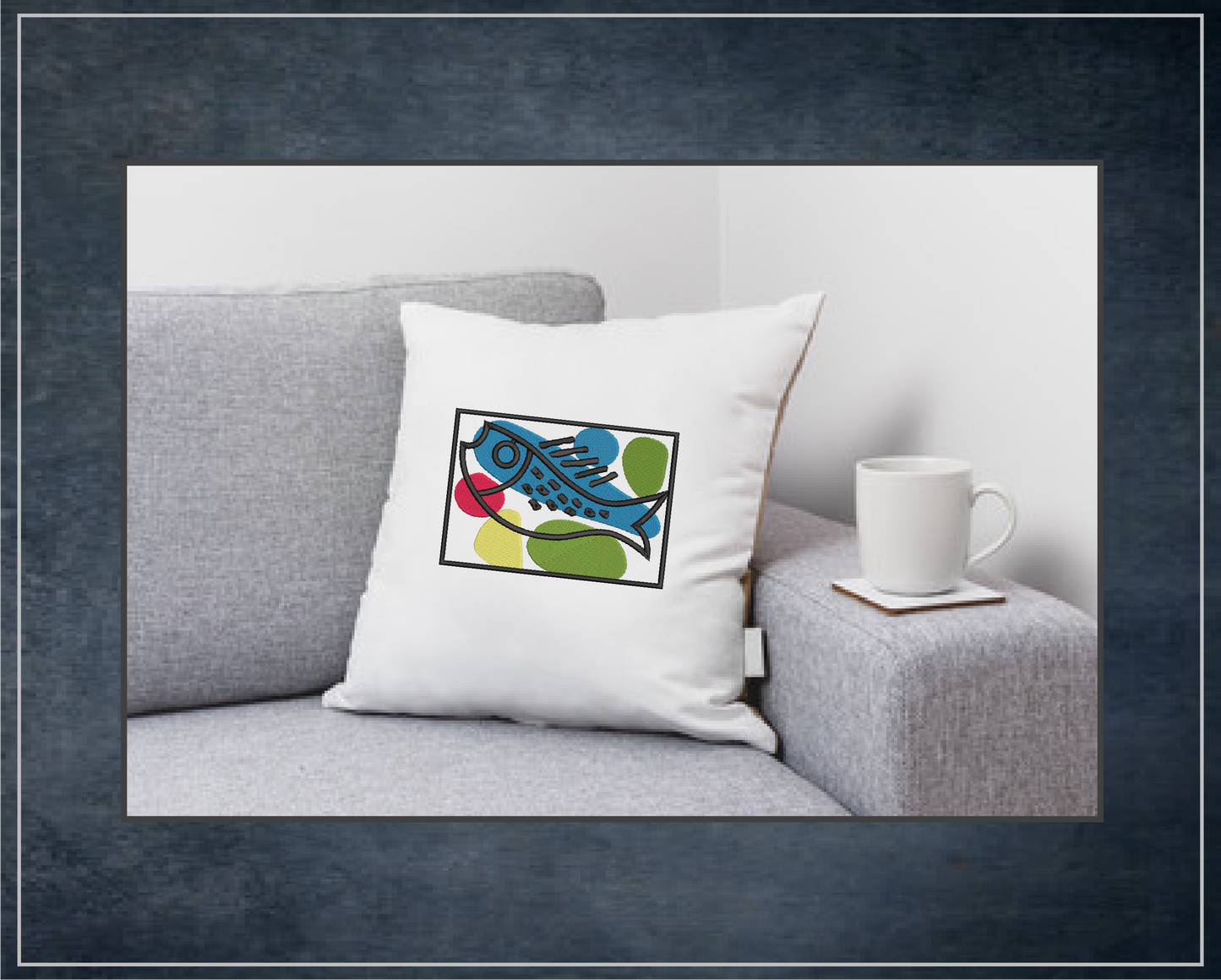Fish Machine Embroidery Art – Mid-Century Inspired Marine Embroidery Design – Ocean Fish Pattern – 8 Sizes (0175)