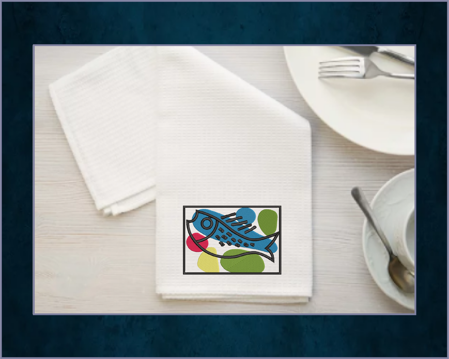 Fish Machine Embroidery Art – Mid-Century Inspired Marine Embroidery Design – Ocean Fish Pattern – 8 Sizes (0175)