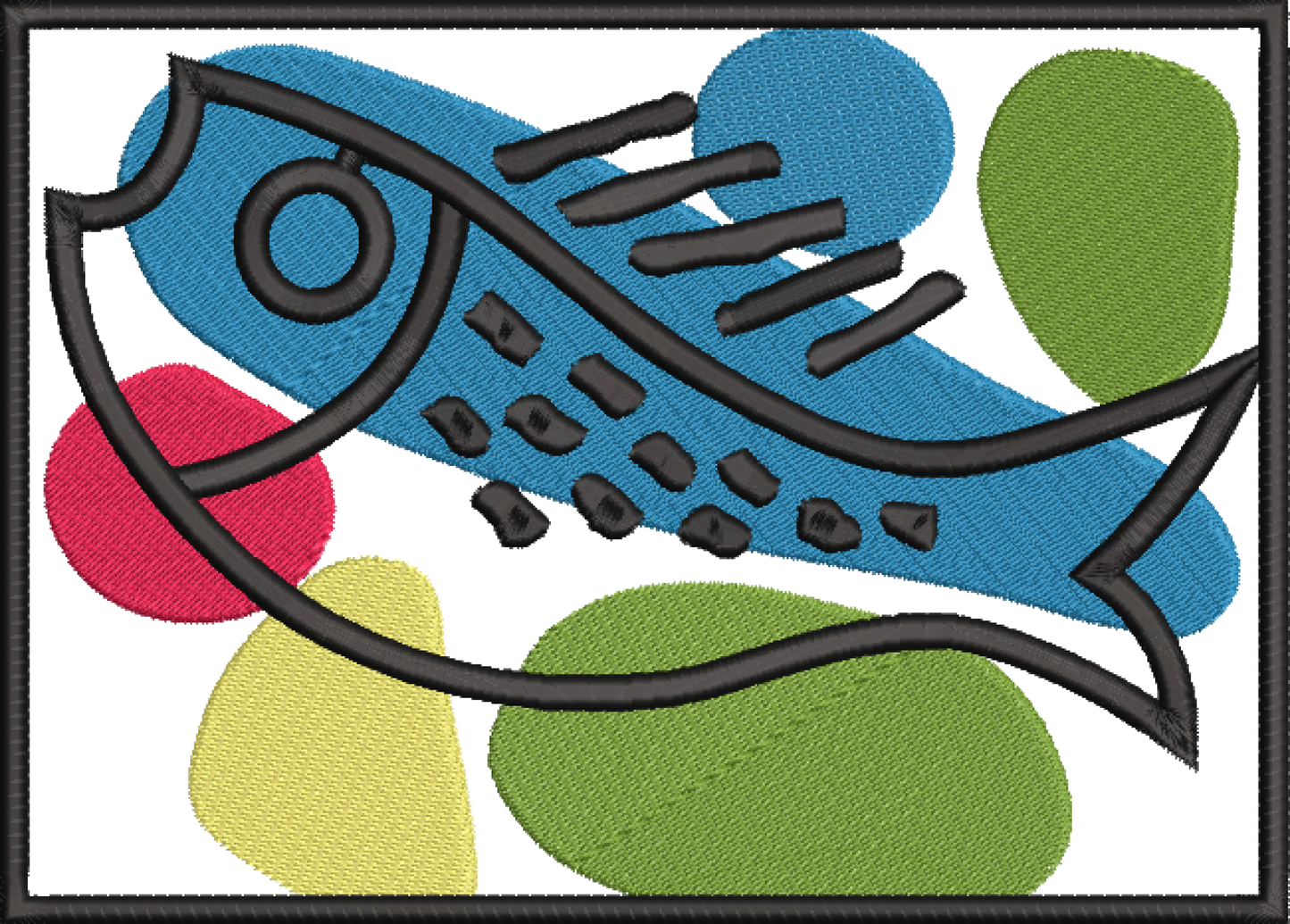 Fish Machine Embroidery Art – Mid-Century Inspired Marine Embroidery Design – Ocean Fish Pattern – 8 Sizes (0175)