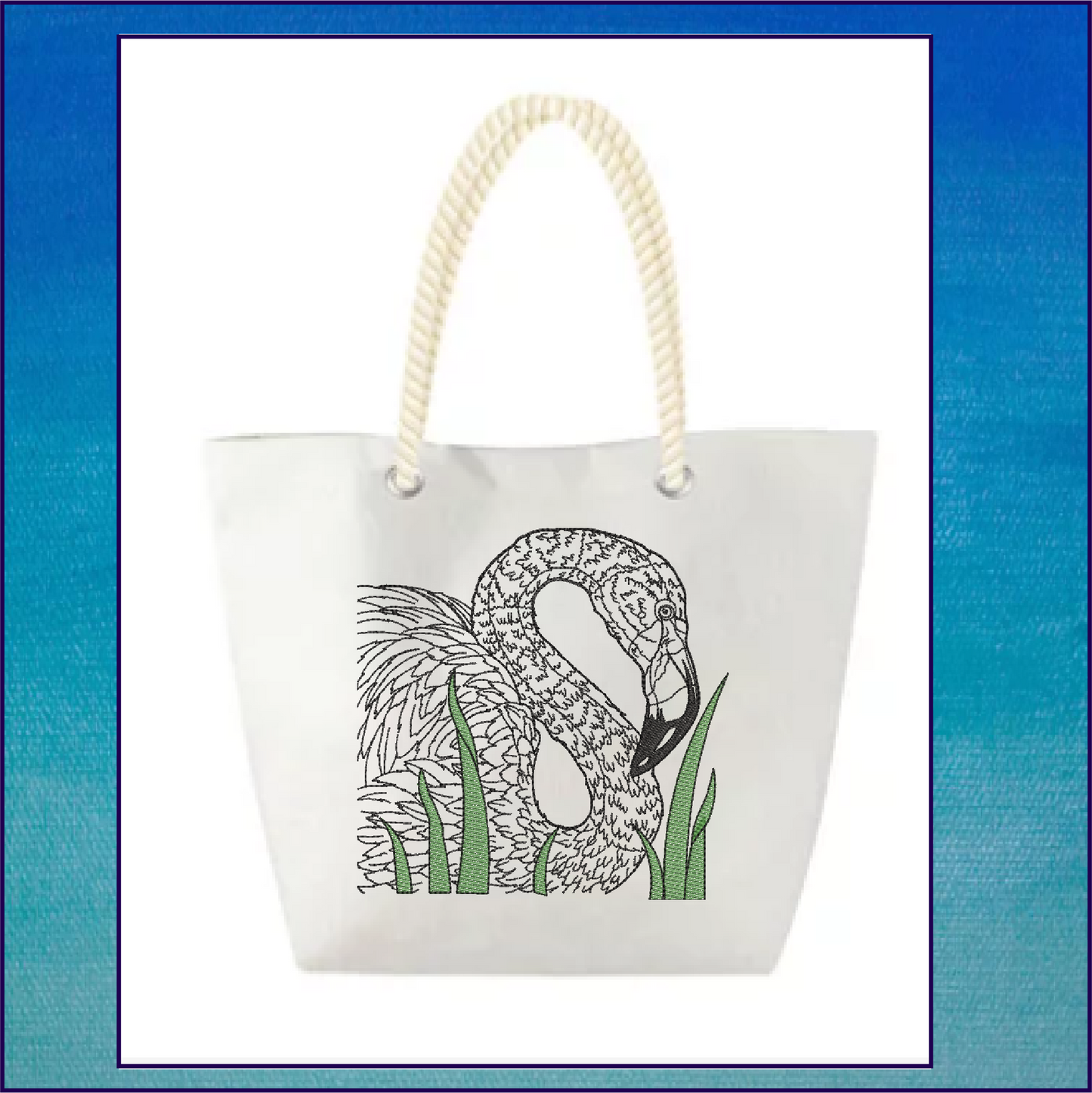 Flamingo Machine Embroidery Design, Pink Flamingo Sketch, Tropical Bird Line Art Embroidery, 6 Sizes (0499)